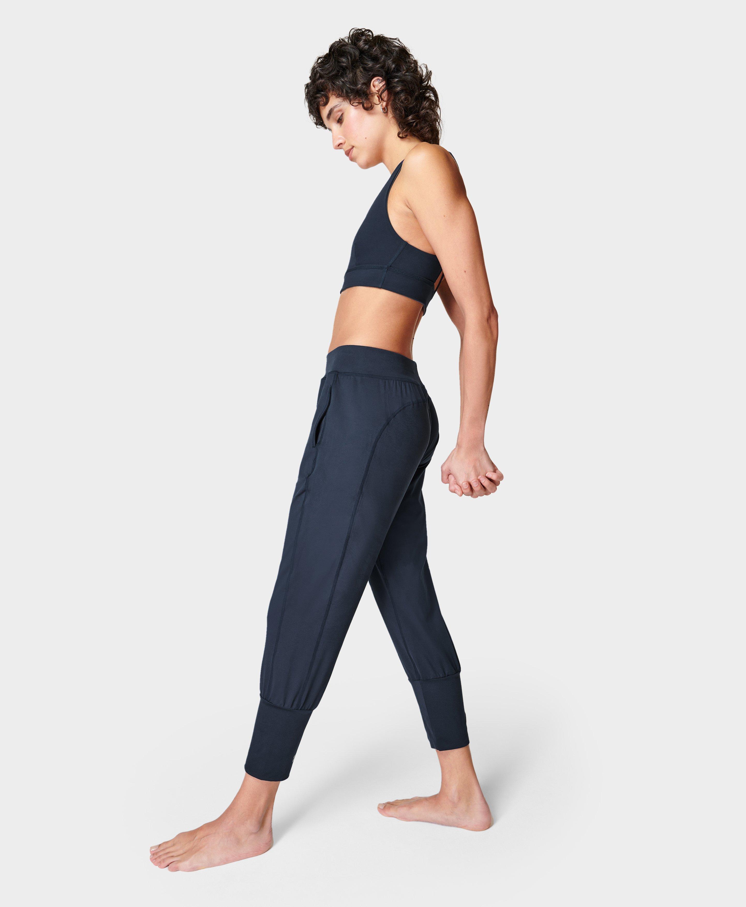 Gary Cropped Yoga Pants, Navy Blue | Sweaty Betty