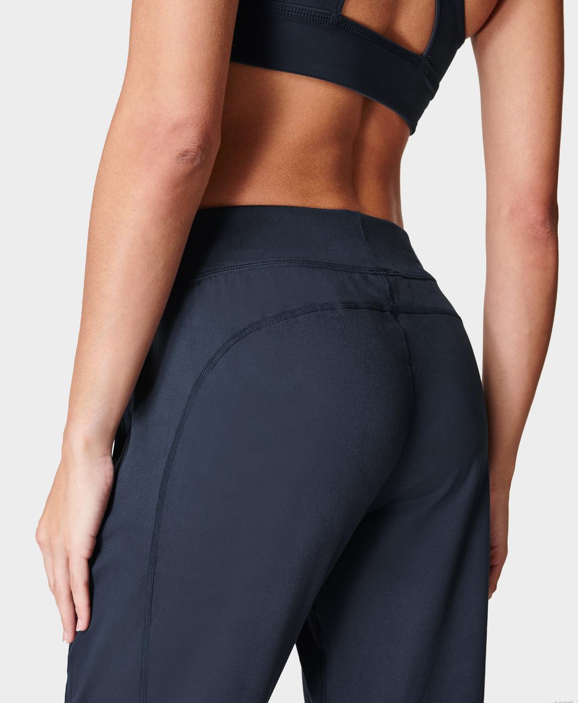 Gary Cropped Yoga Pants - Navy Blue, Women's Trousers & Yoga Pants