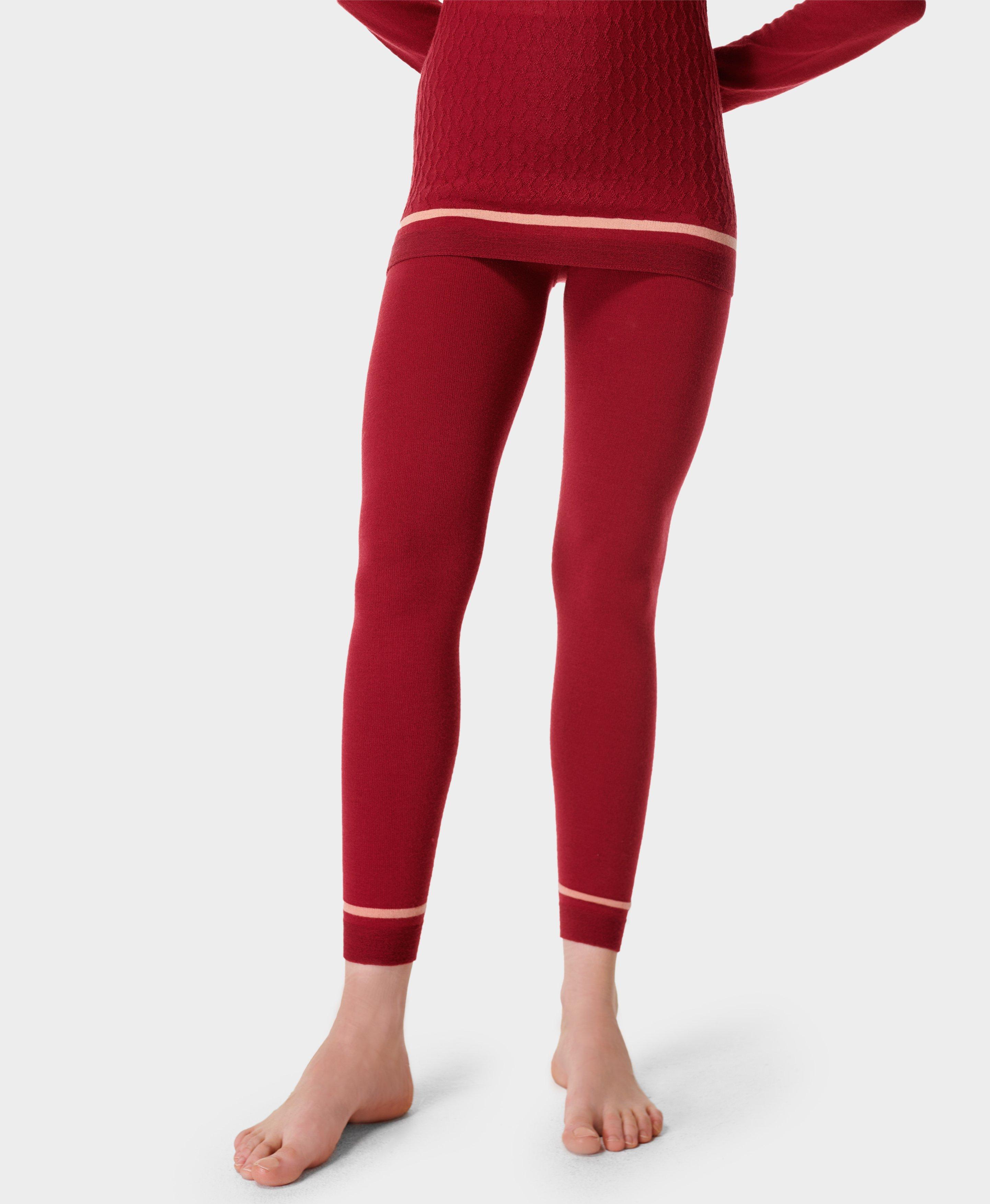 Merino Snowflake Base Layer Legging - vinered, Women's Ski Clothes