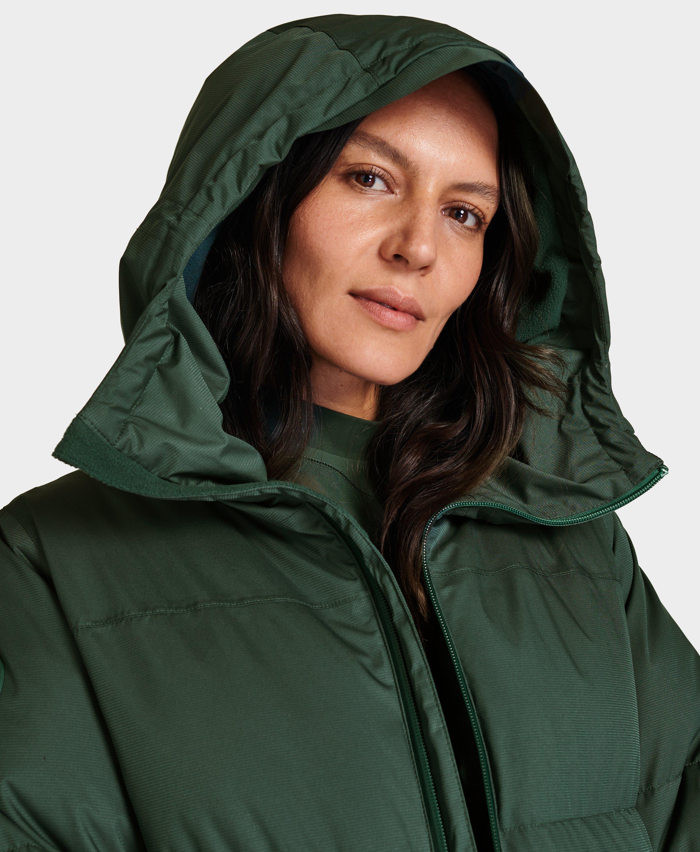 Green hooded best sale parka women's