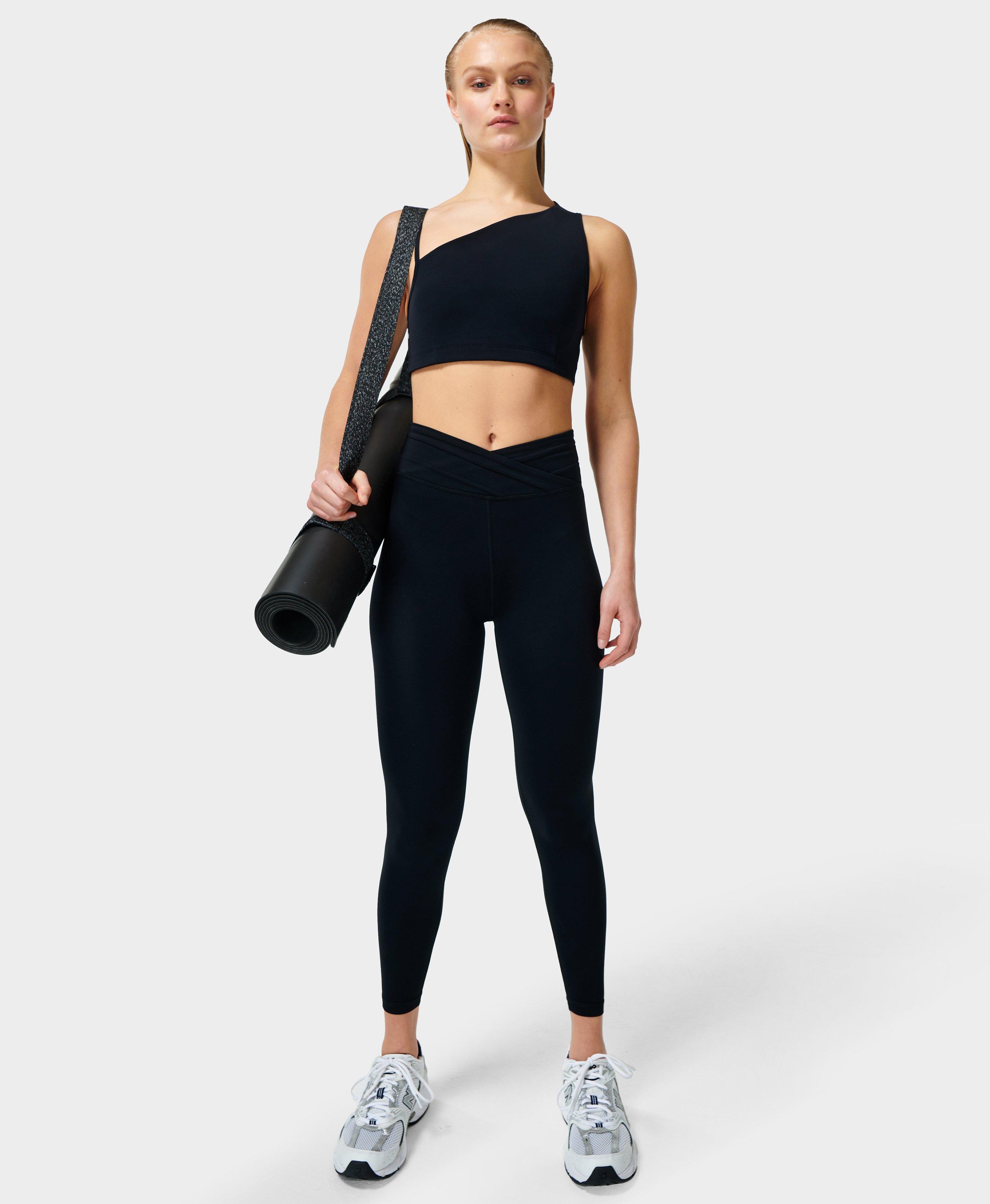 US, Women's Fitness - Wrap Pants - Black, Workout Pants Women