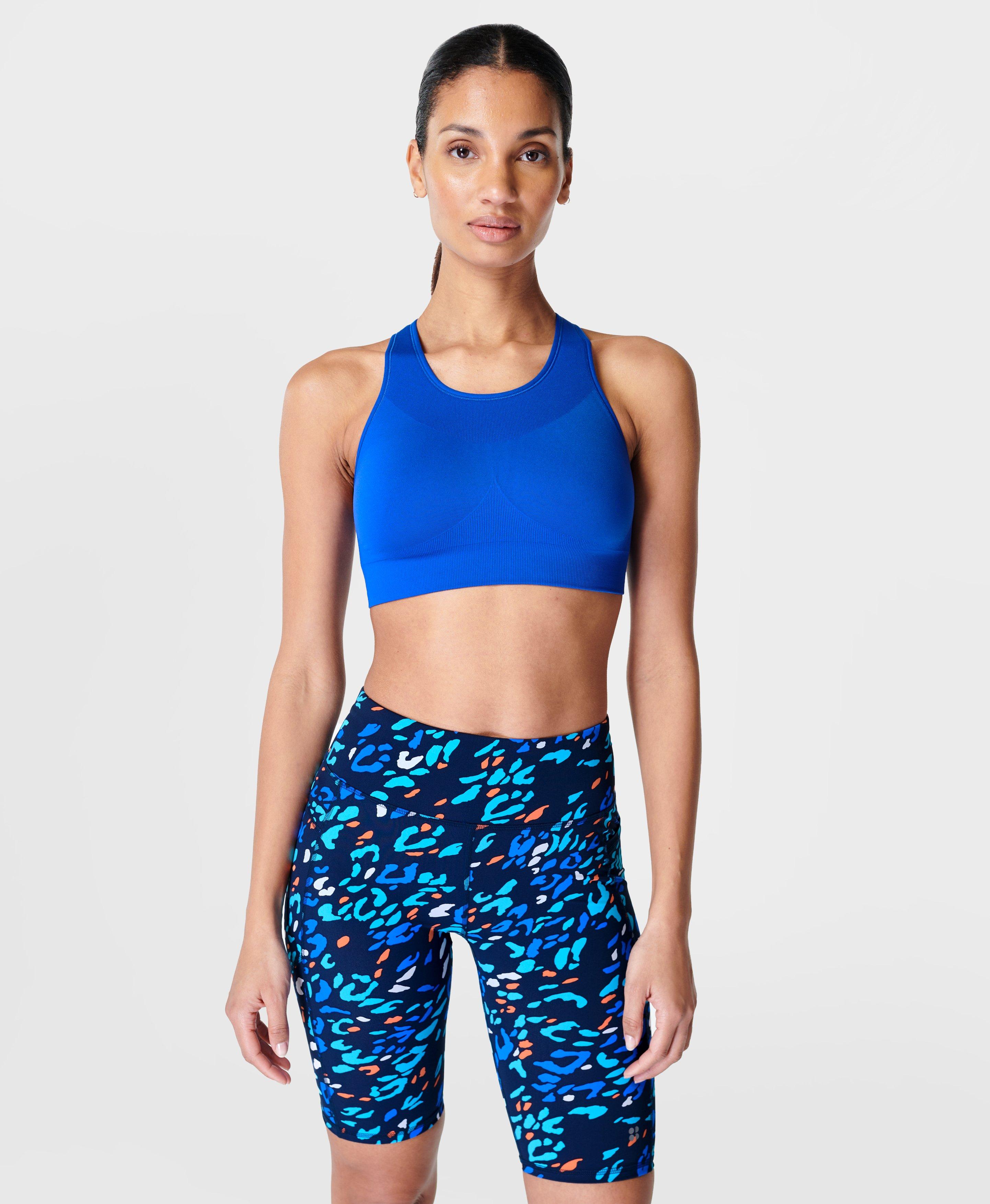 NWT $68 SWEATY BETTY [ XS ] Power Medium Impact Sports Bra in Blue