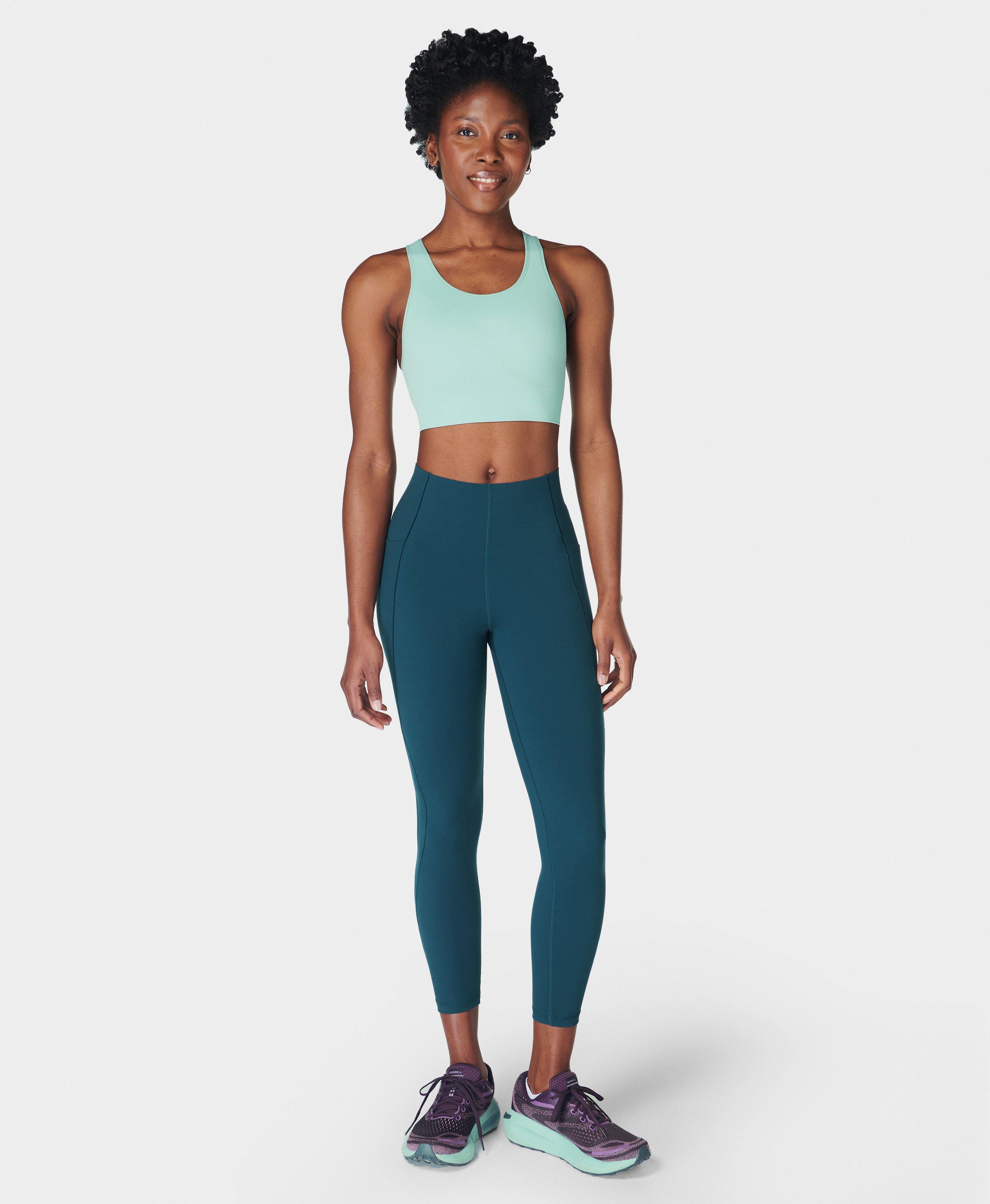 Stamina Seamless Sports Bra Muted Teal Blue Women s Sports Bras Sweaty Betty