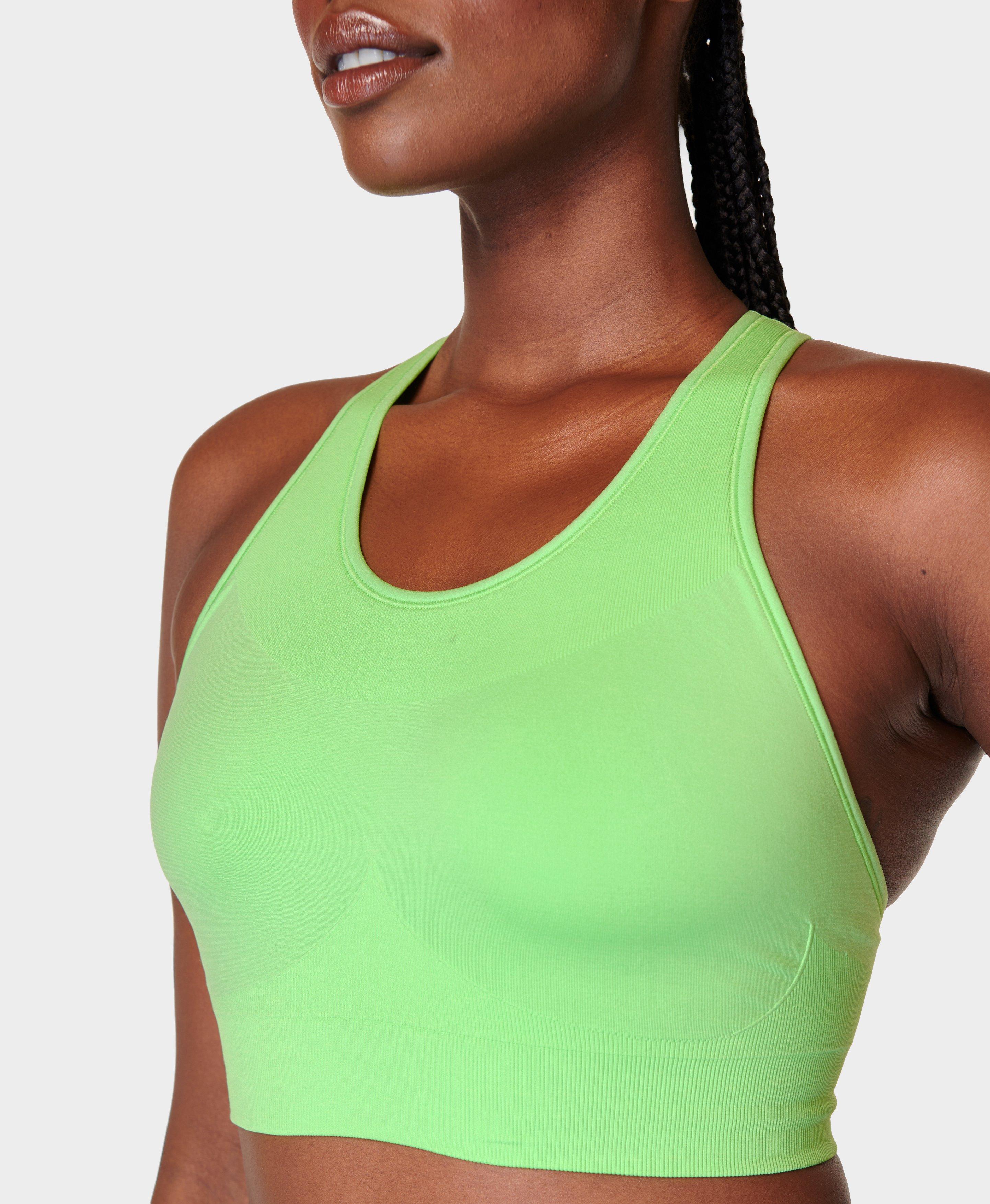 Neon green store sports bra