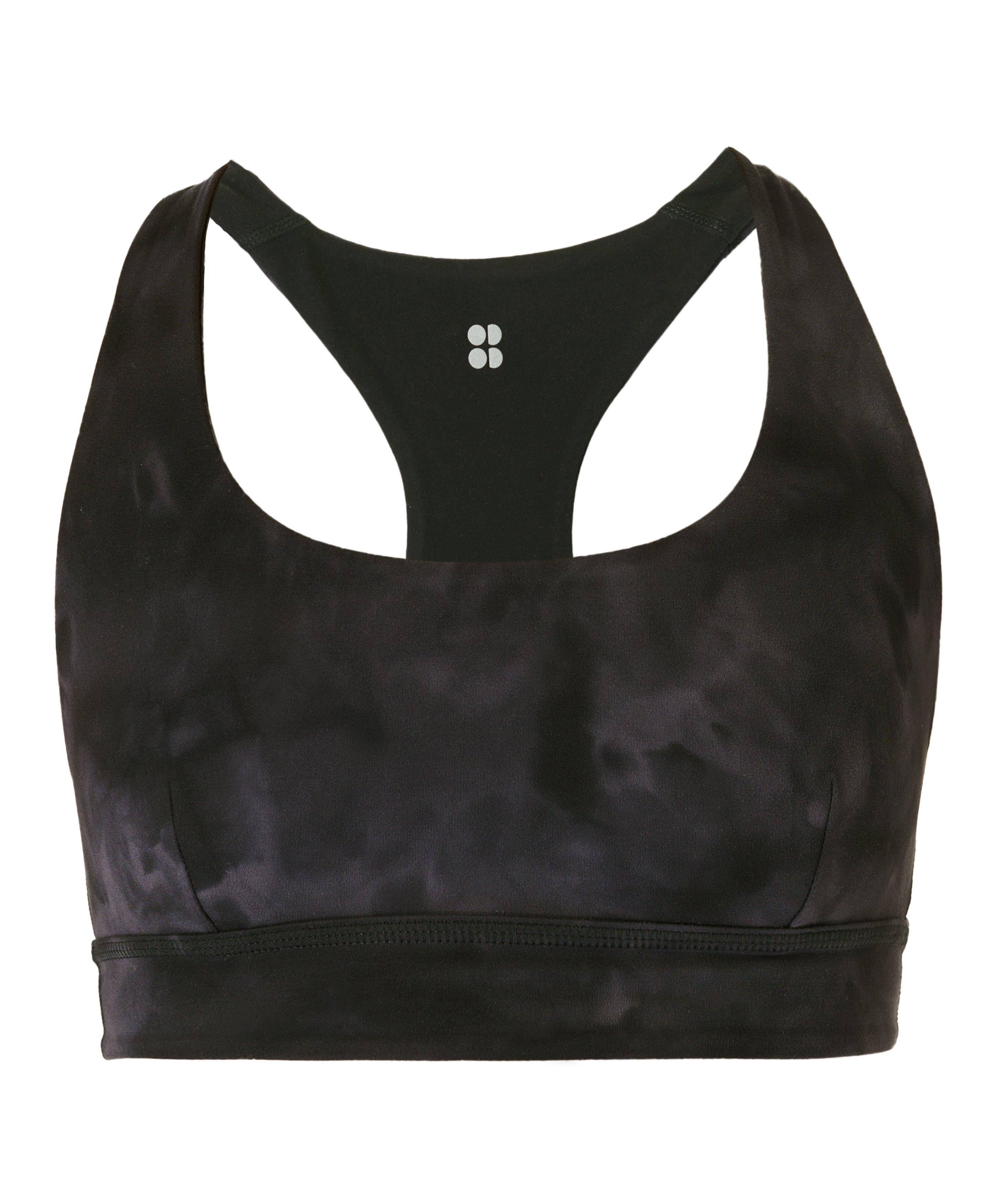 Super Soft Reversible Yoga Bra - Black BlackSprayDyePrint, Women's Sports  Bras