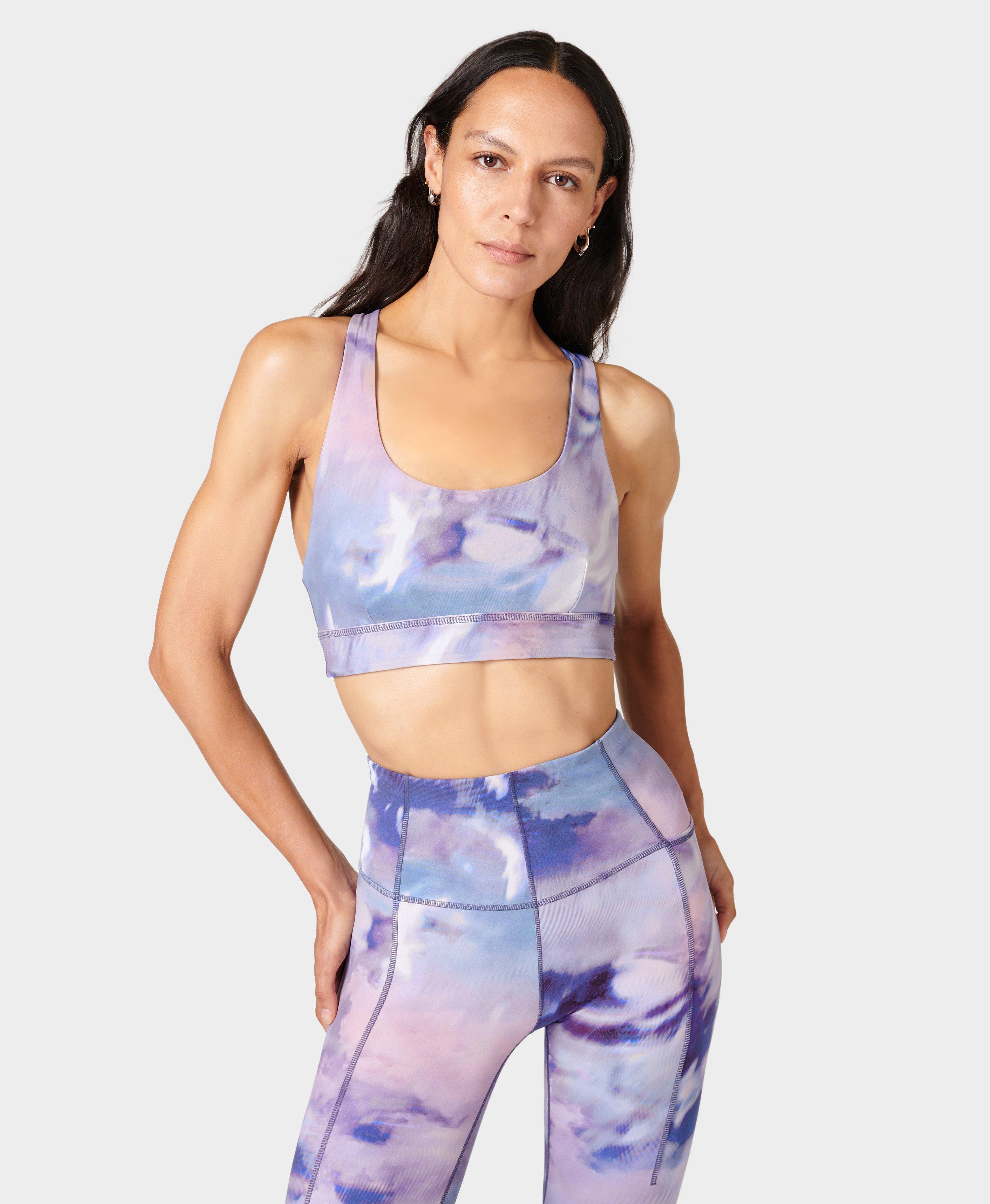 Super Soft Reversible Yoga Bra - PurpleMystPrint EndlessBlue