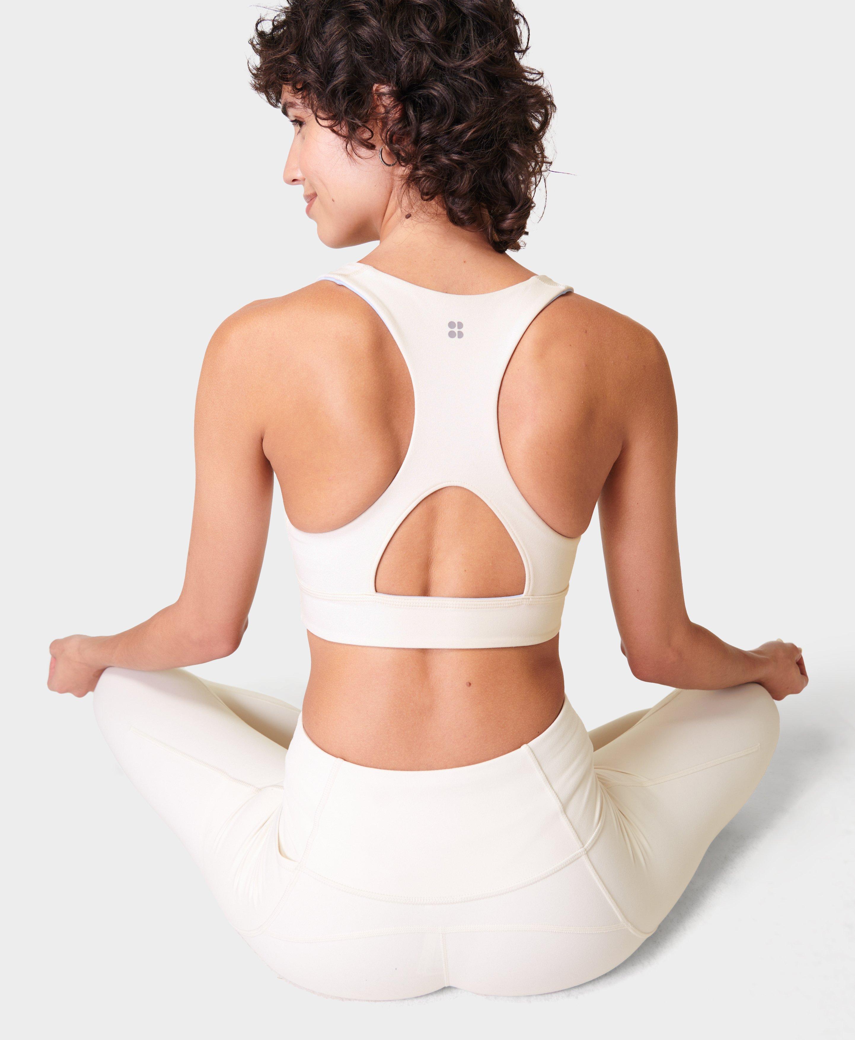 Super Soft Reversible Yoga Bra - StudioWhite BreezeBlue, Women's Sports  Bras