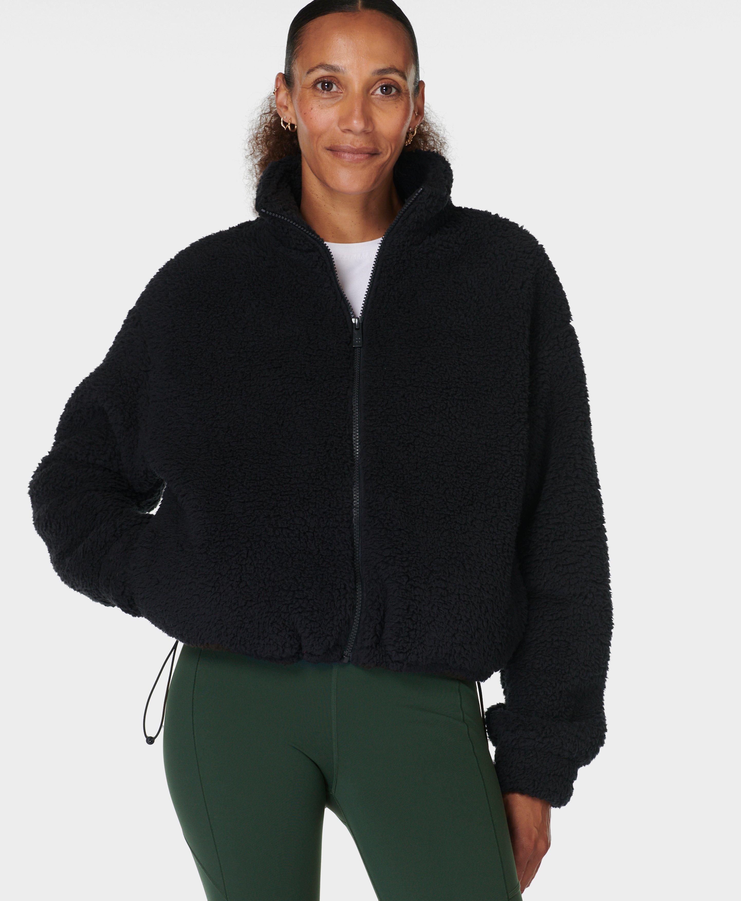 Sweaty Betty Canyon Fleece Zip Up Top, Black, Women's XS
