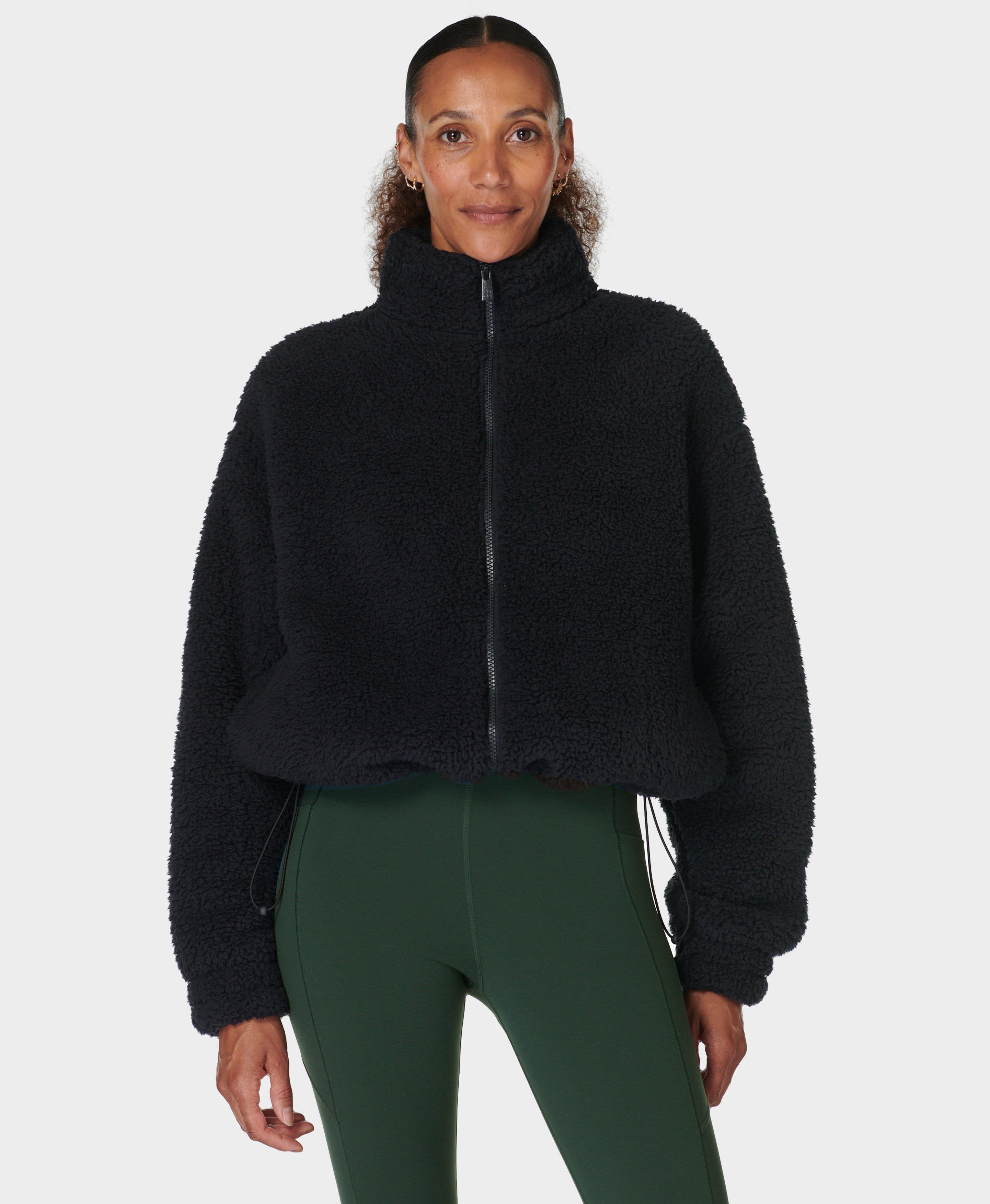 Black zip up fleece womens sale