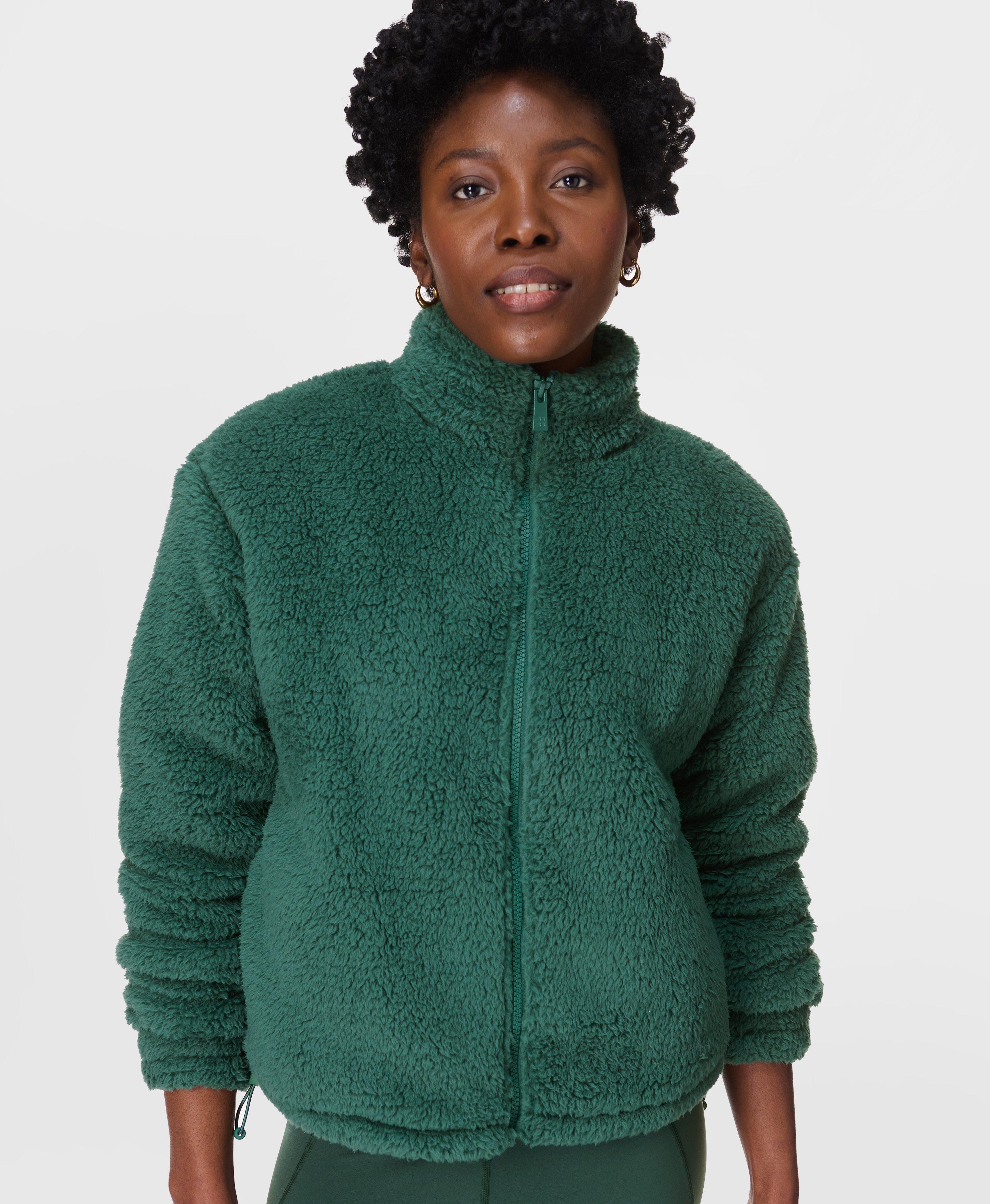Sweaty Betty Canyon Fleece Zip Up Top, Green, Women's M