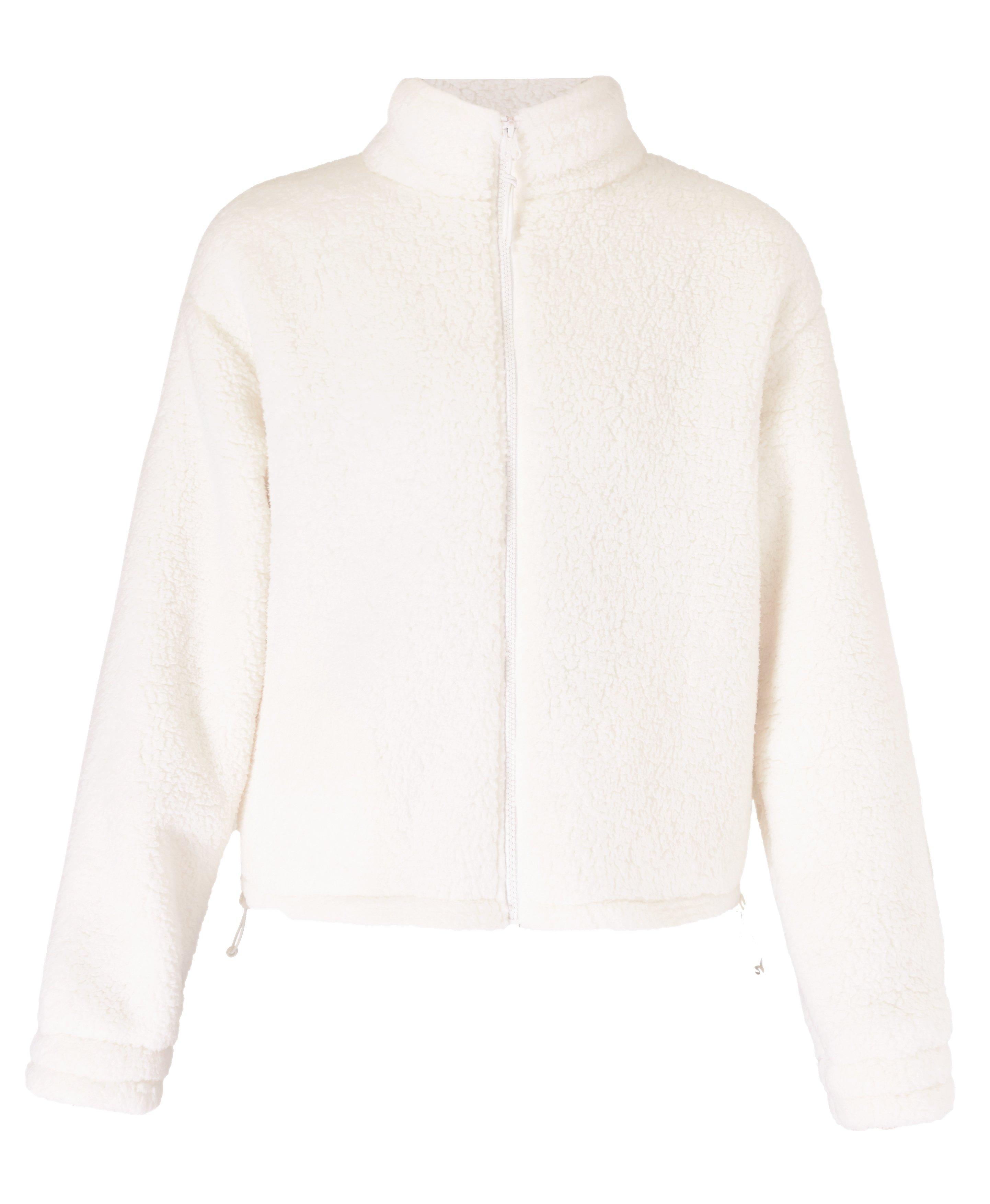 White fleece outlet cardigan