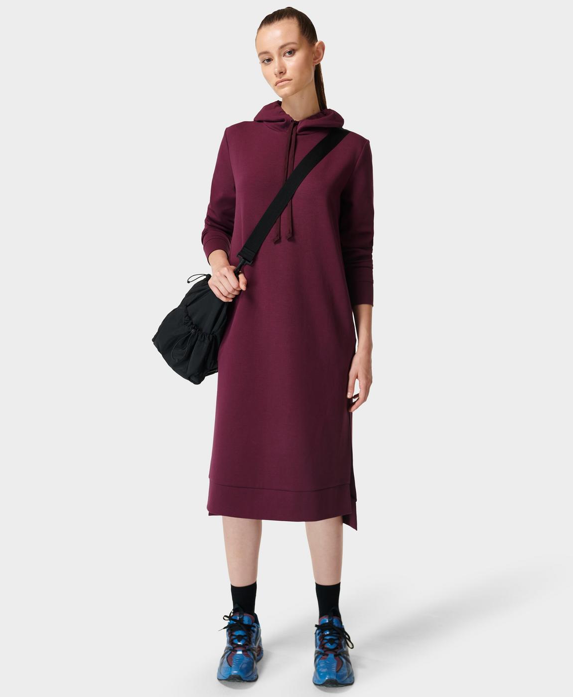 Beyond Hooded Sweat Dress - plumred | Women's Dresses and