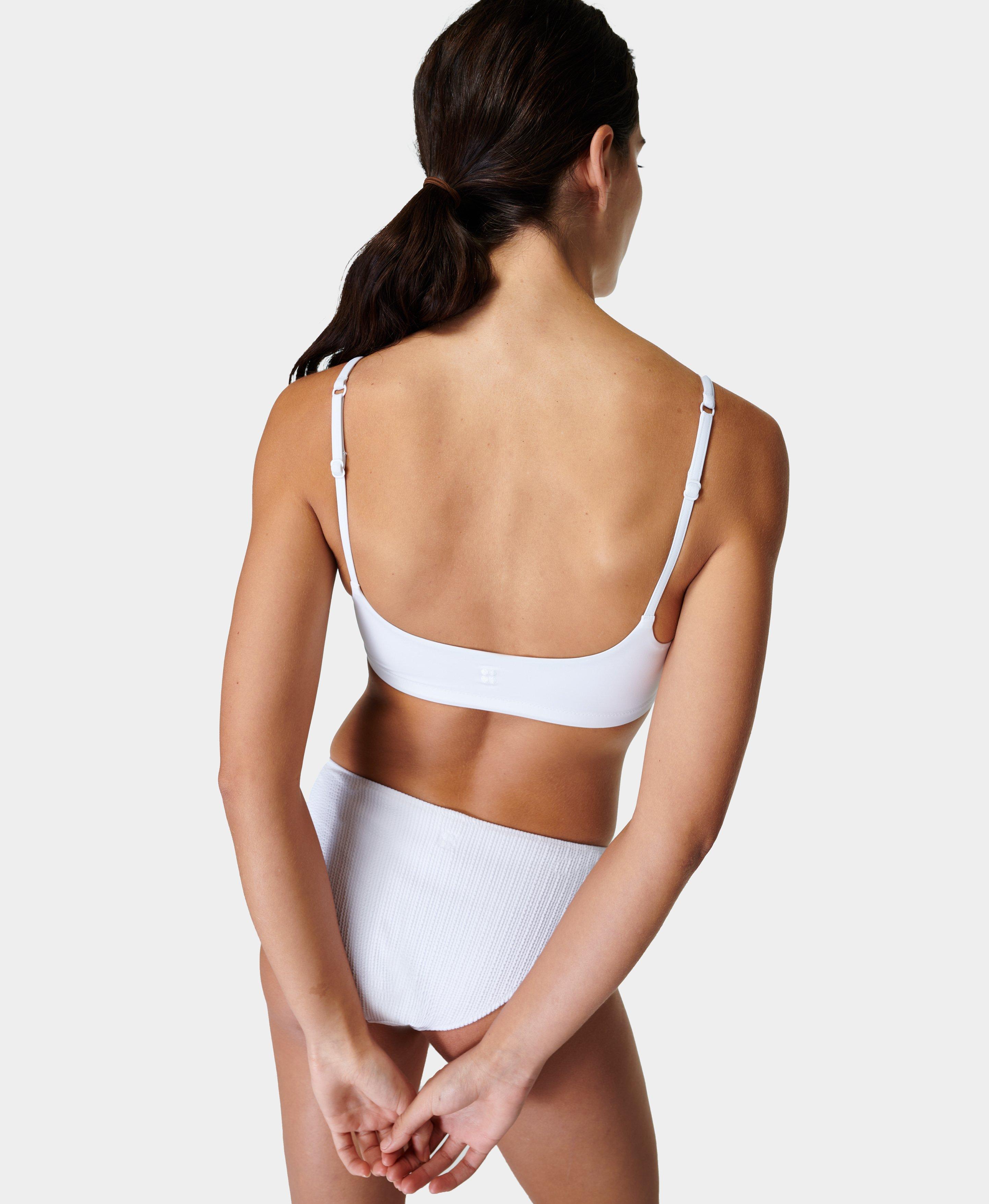 Capri Crinkled Square Neck Bikini Top White Women s Swimsuits Bikinis Sweaty Betty