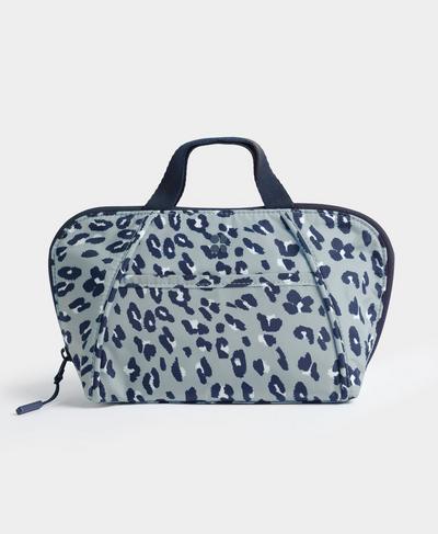Icon Washbag, Blue Mini Cheetah Print | Sweaty Betty