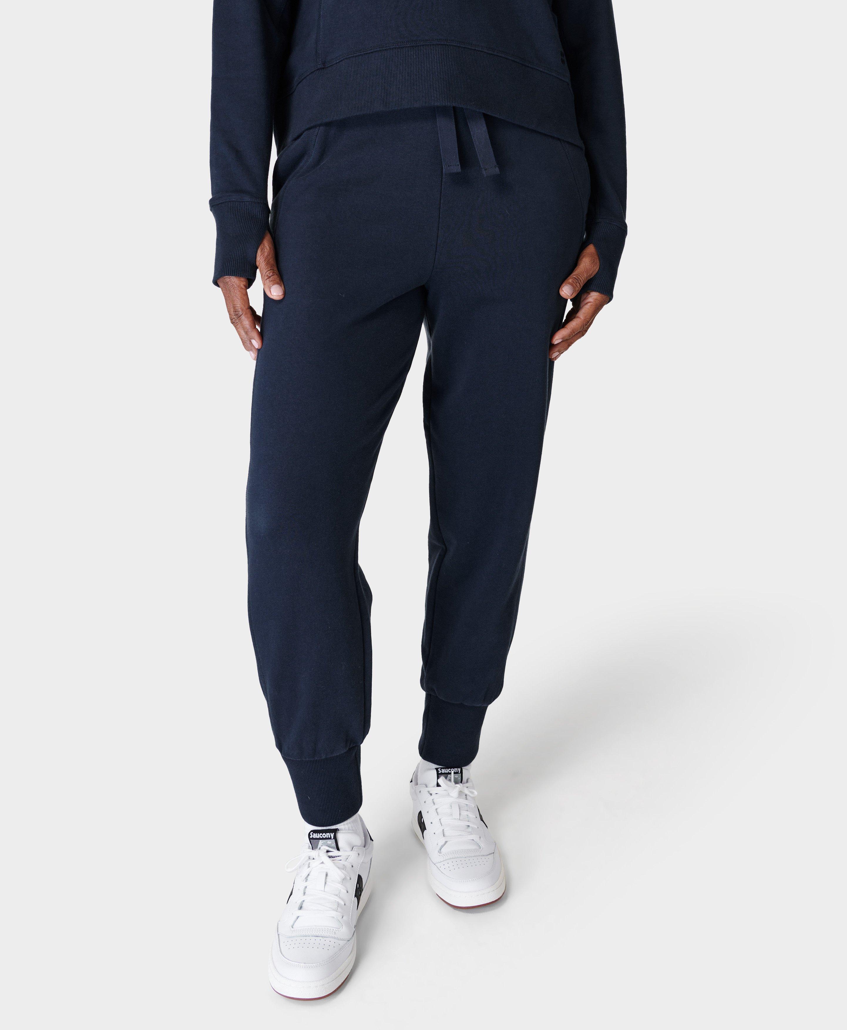 Navy Jersey Cuffed Joggers