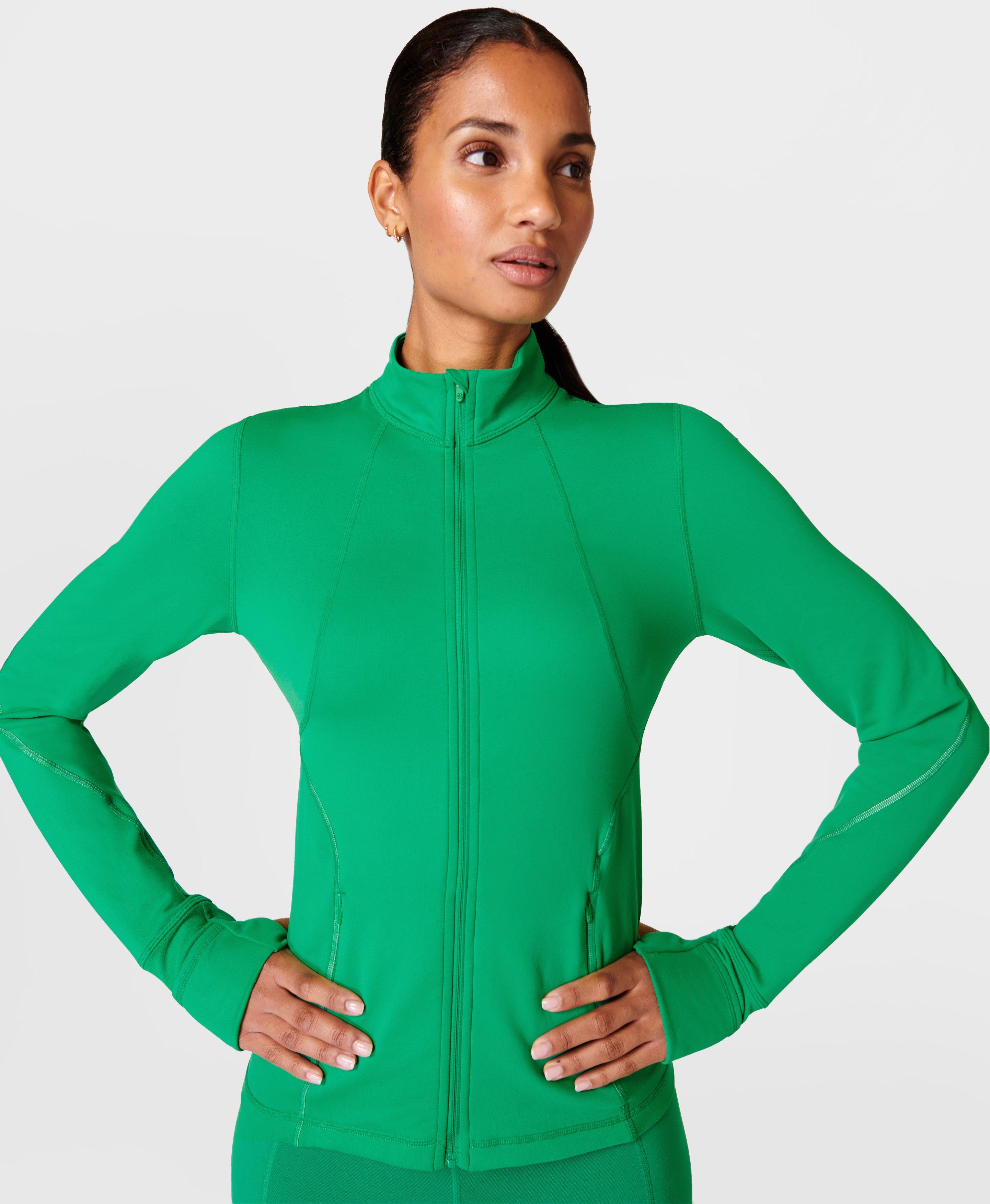 Therma Boost Running Zip Up - Electro Green, Women's Jumpers, Sweatshirts  & Hoodies