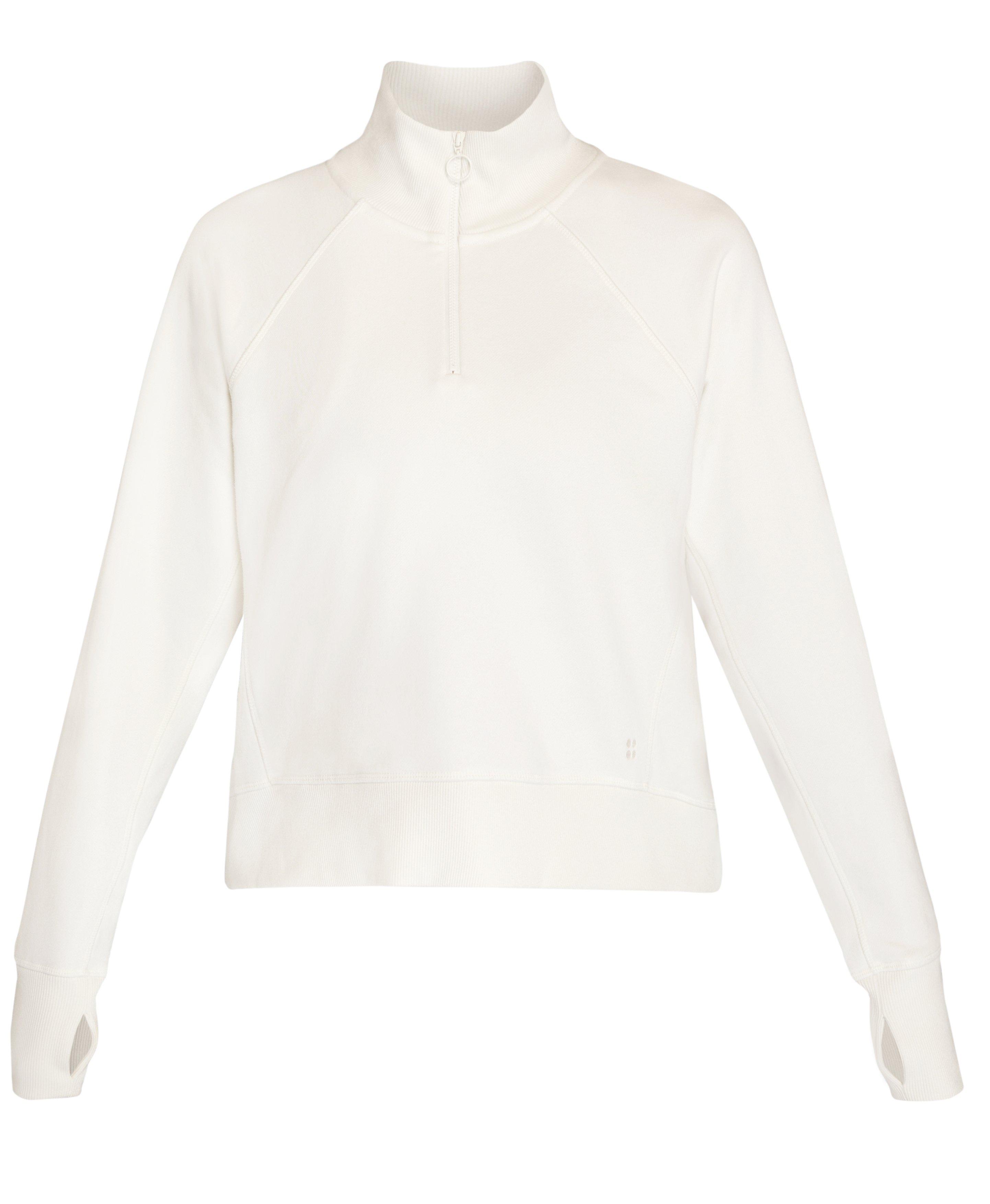 Revive Rib Half Zip Pullover - Lily White | Women's Sweaters + 