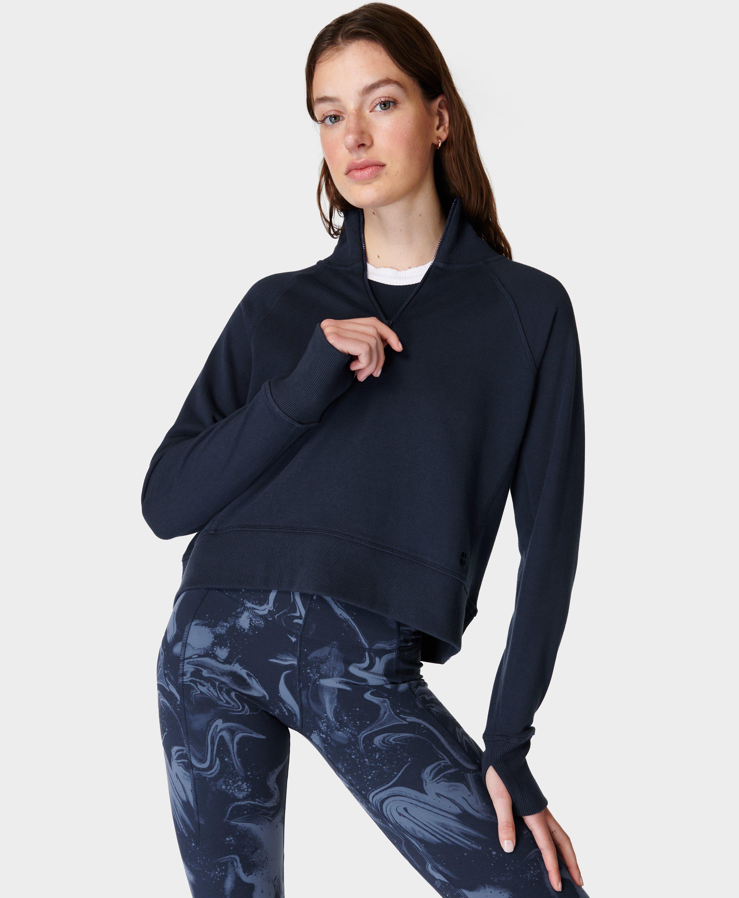 Half Zip Oversized Sweat And Rib Legging Set