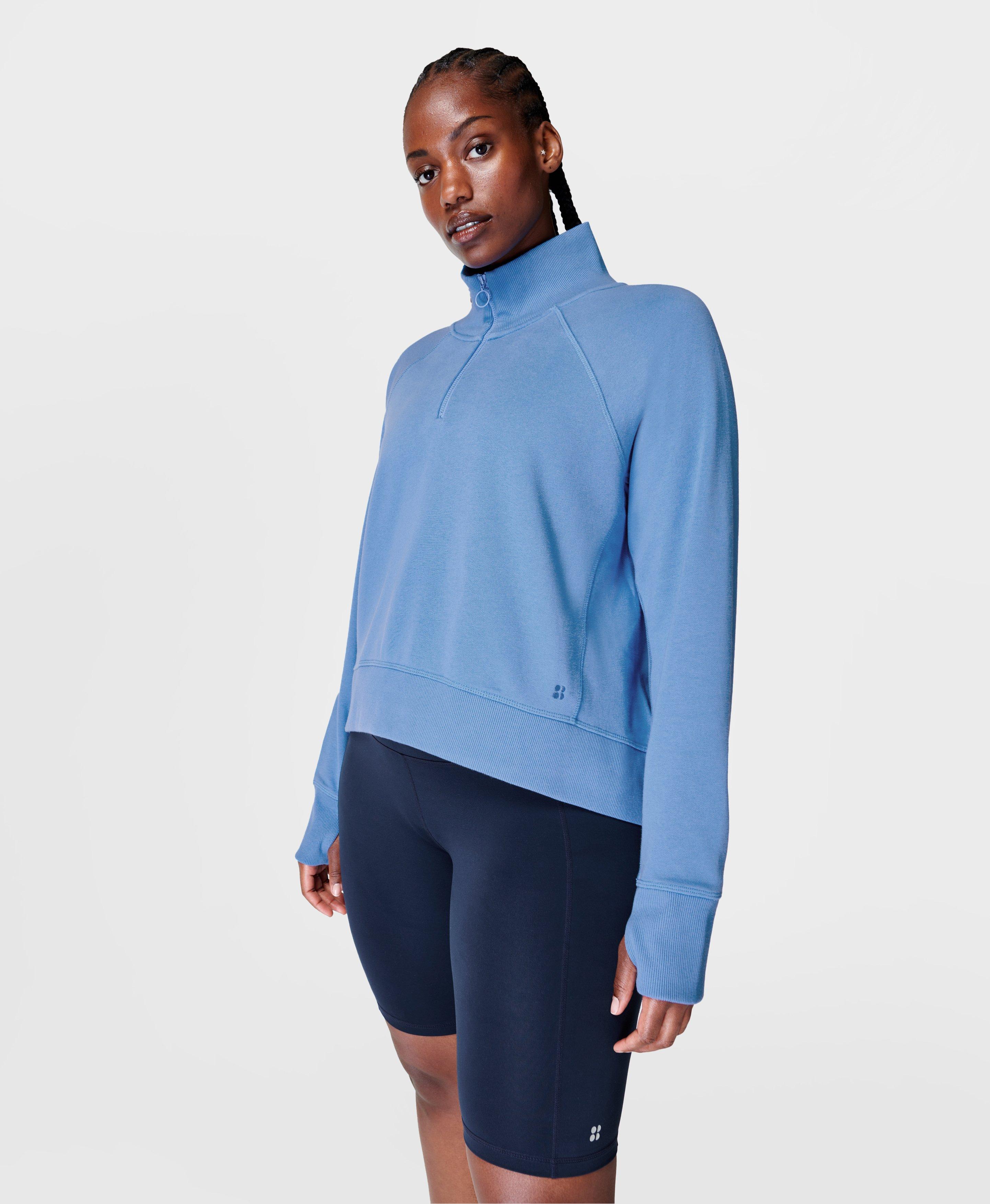 Revive Rib Half Zip Pullover- regattablue | Women's Jumpers