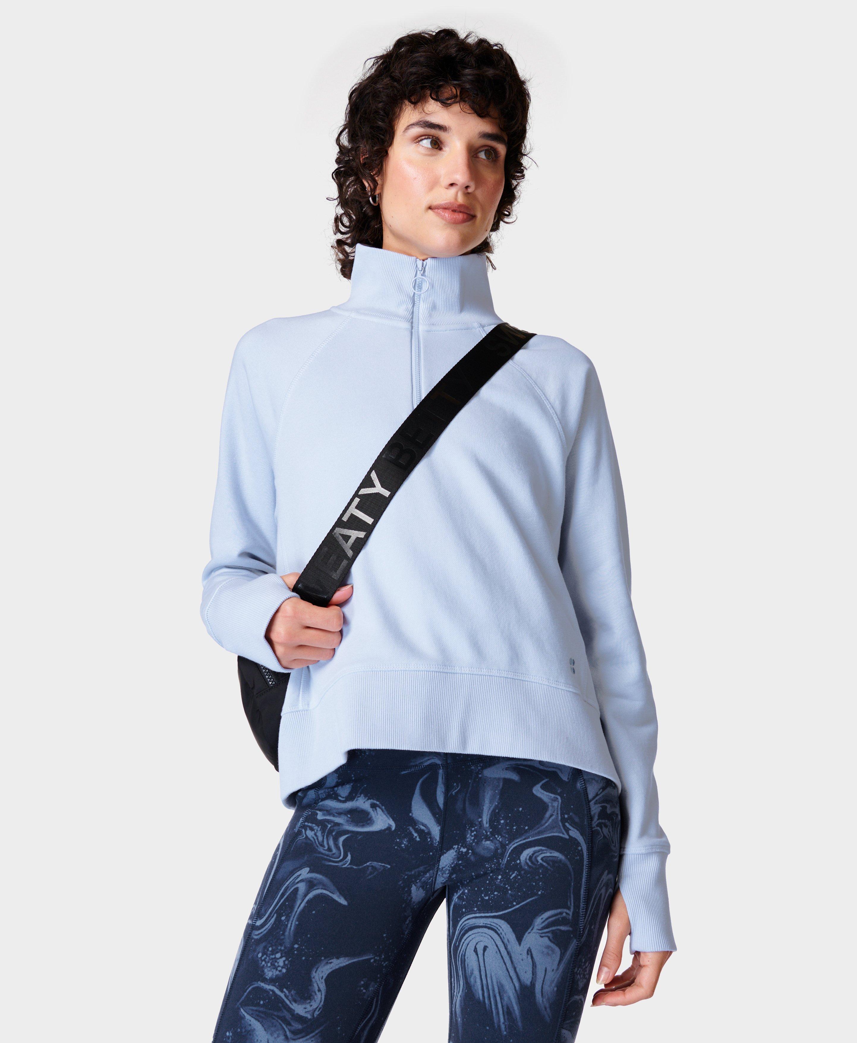 Revive Rib Half Zip Pullover - Salt Blue | Women's Sweaters +