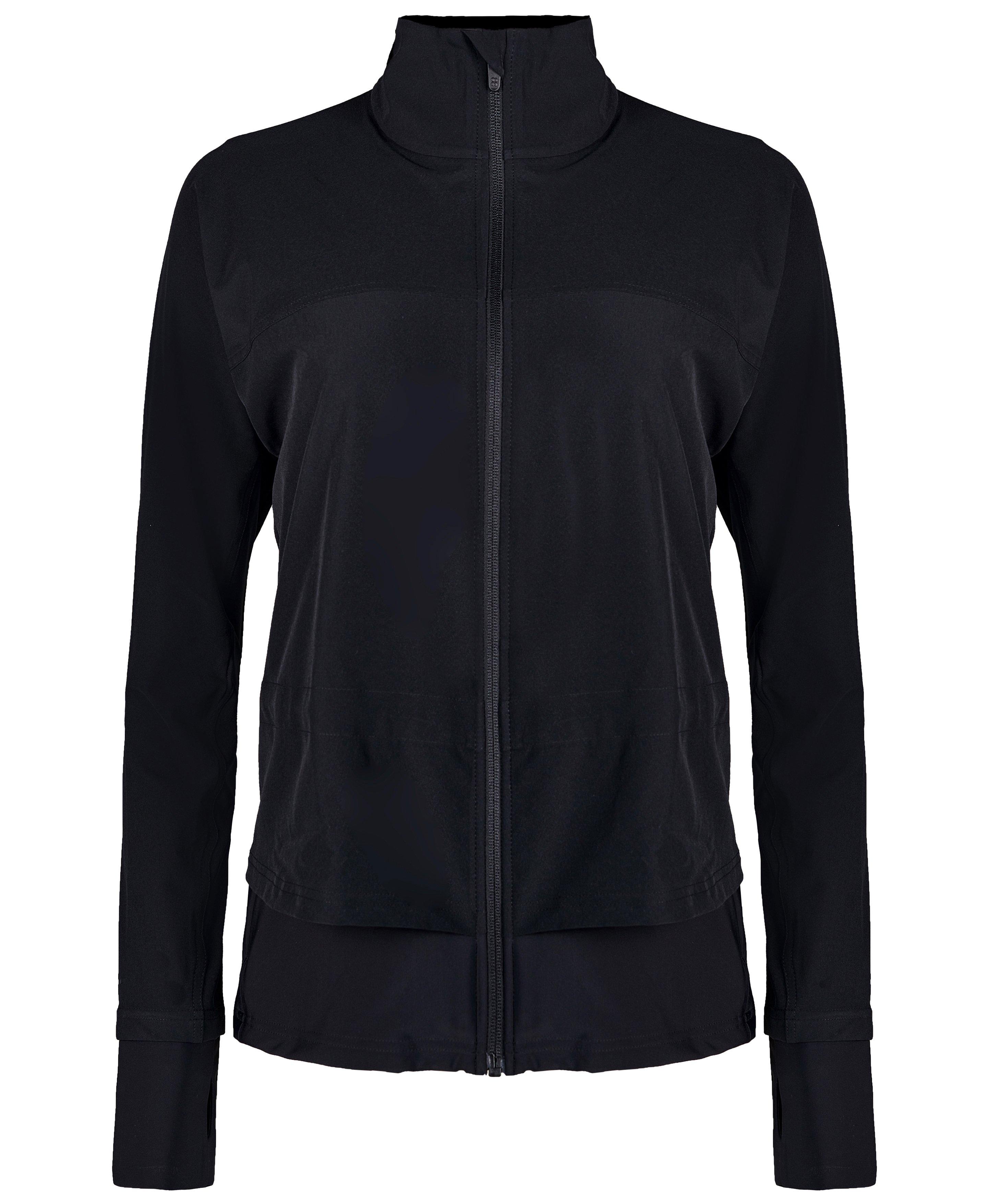 Black zip best sale up running jacket