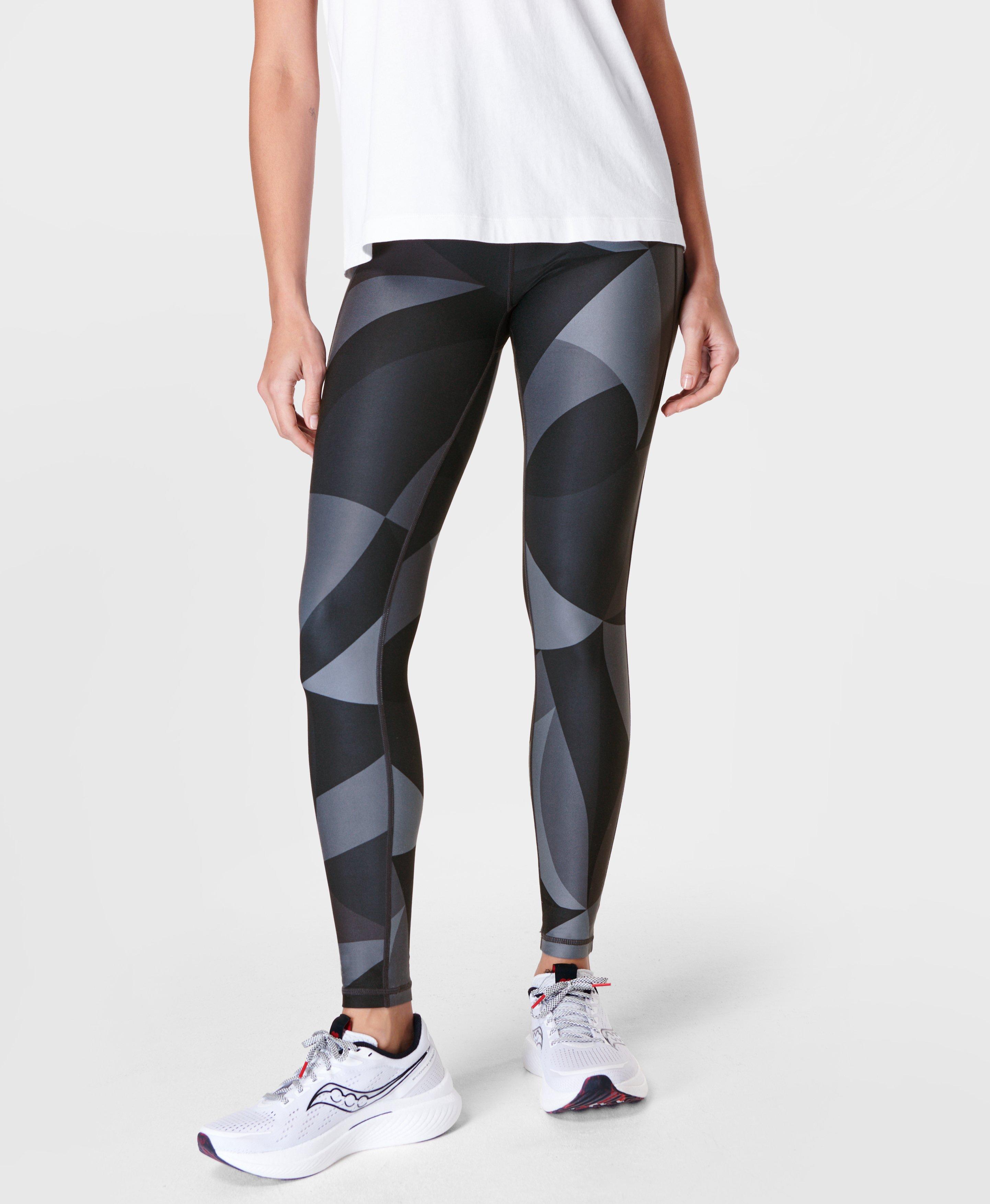 Sweaty Betty Leggings Rapid Run Full Length Pants Grey Structure