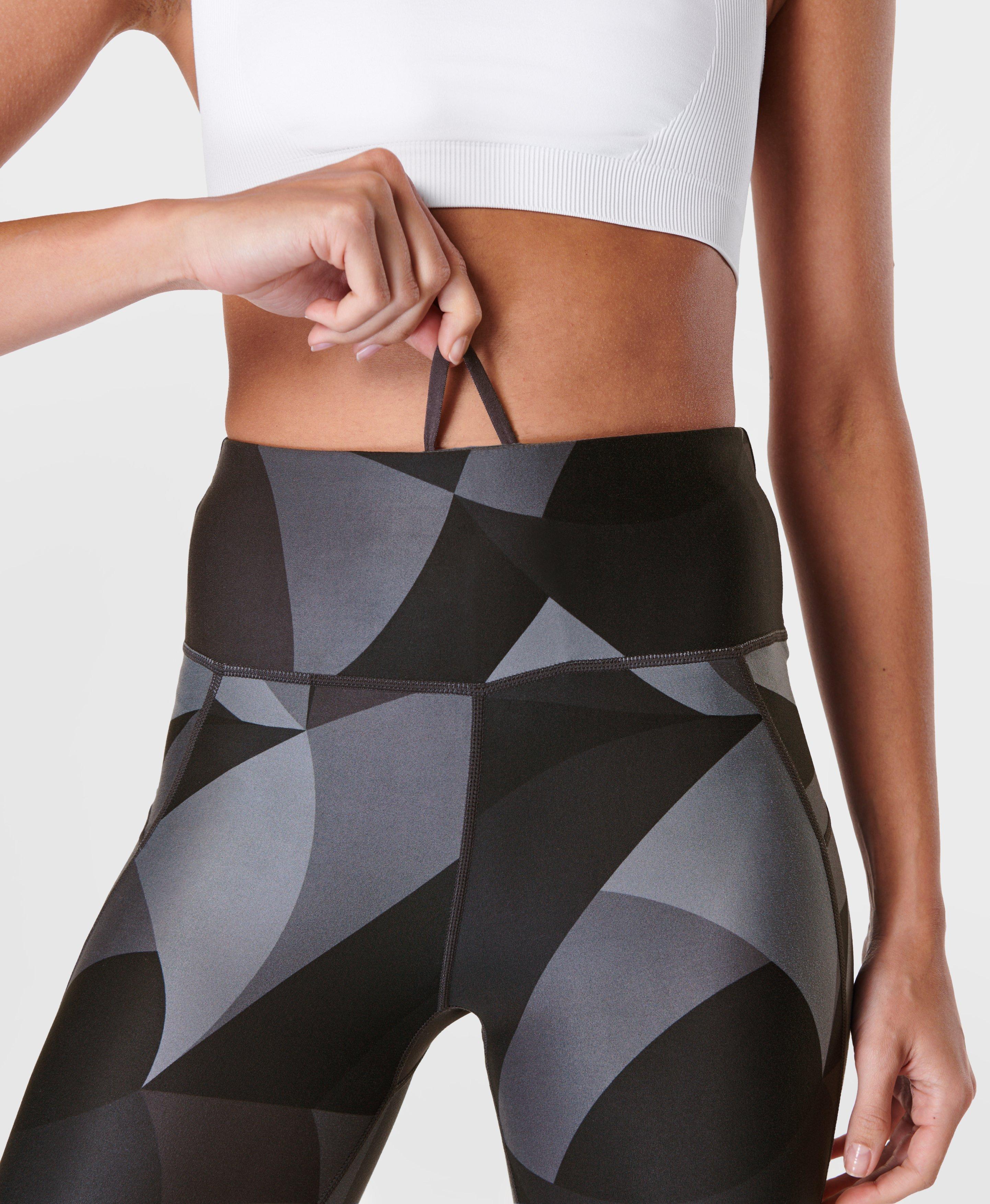 All Day Leggings - Grey Abstract Shapes Print, Women's Leggings