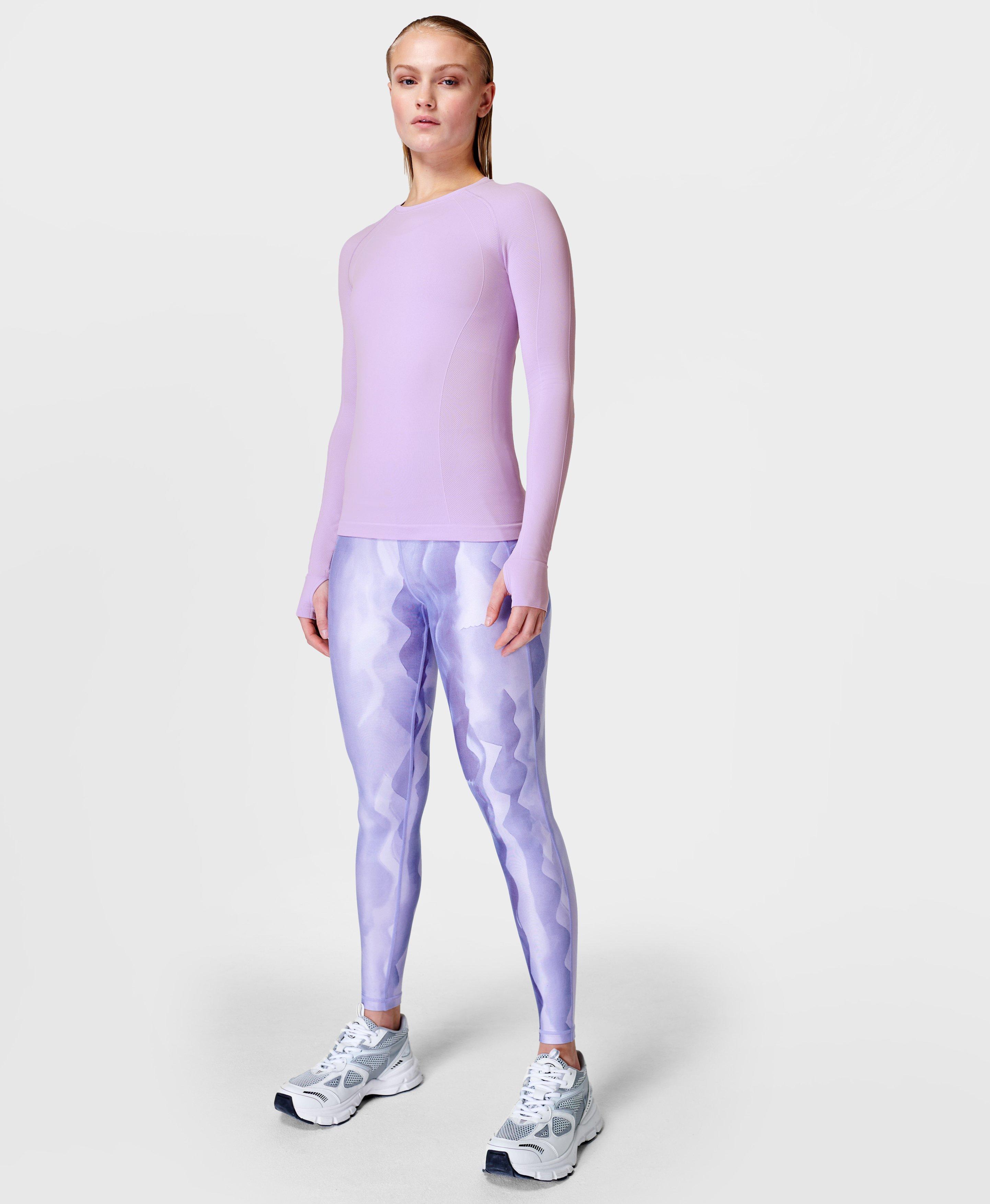 All Day 7/8 Leggings - Purple Vintage Wave Print