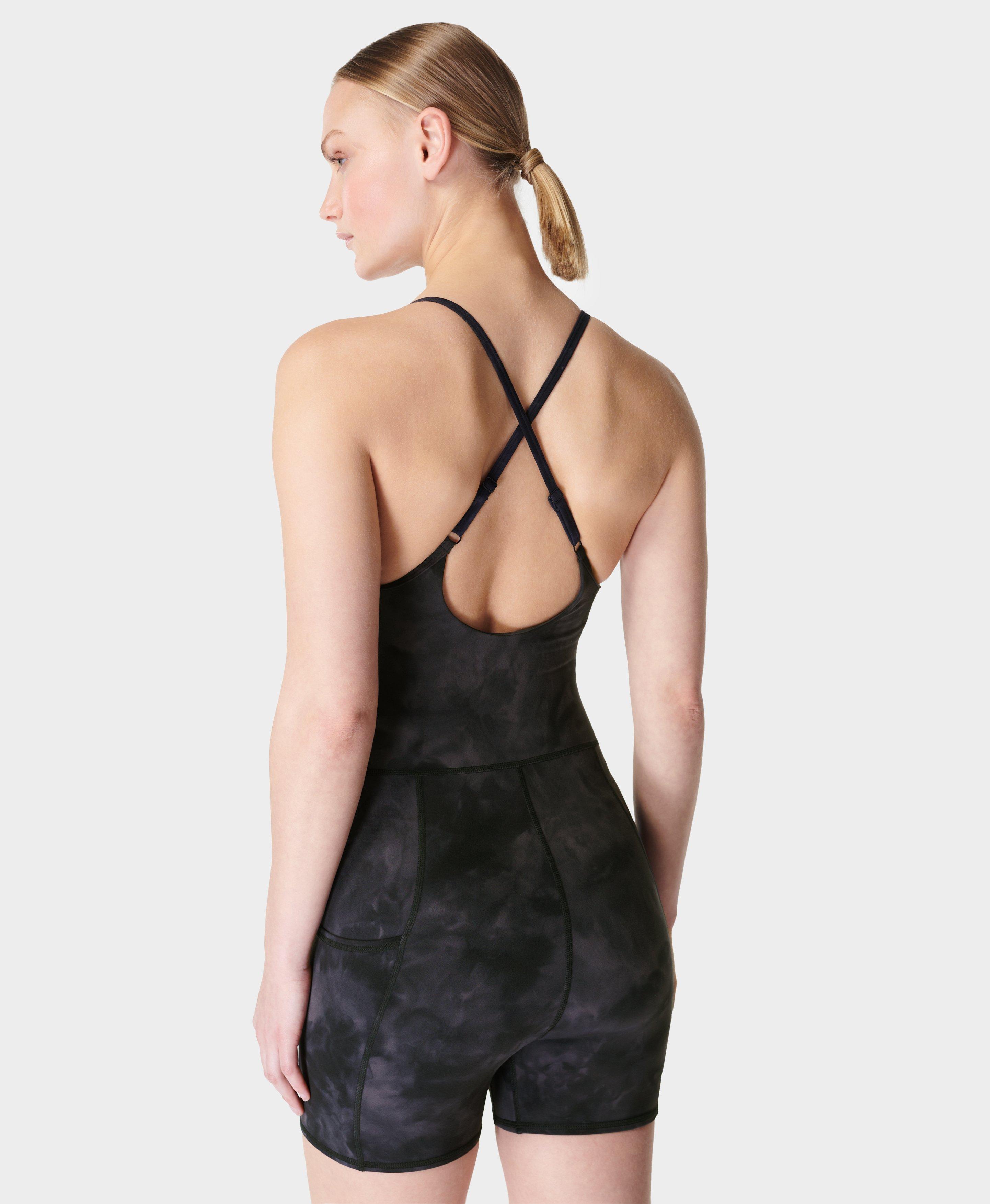 Super Soft Short Bodysuit - blackspraydyeprint | Women's Dresses