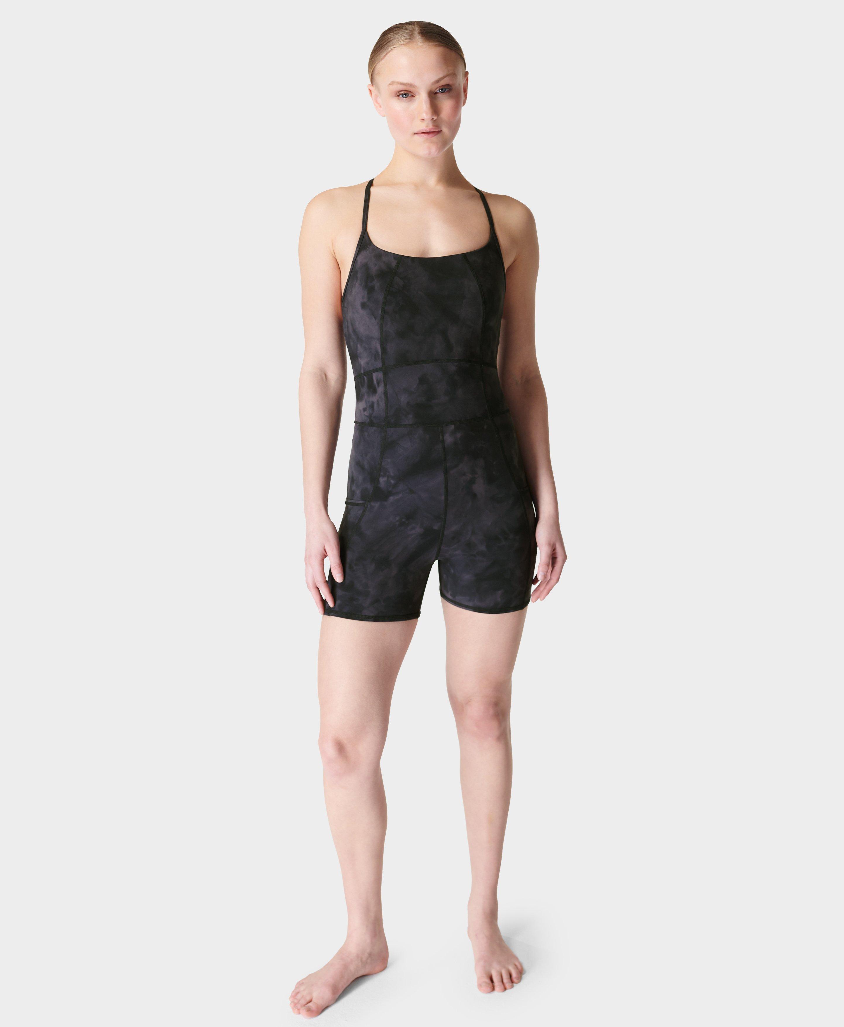 Super Soft Short Bodysuit - blackspraydyeprint | Women's Dresses