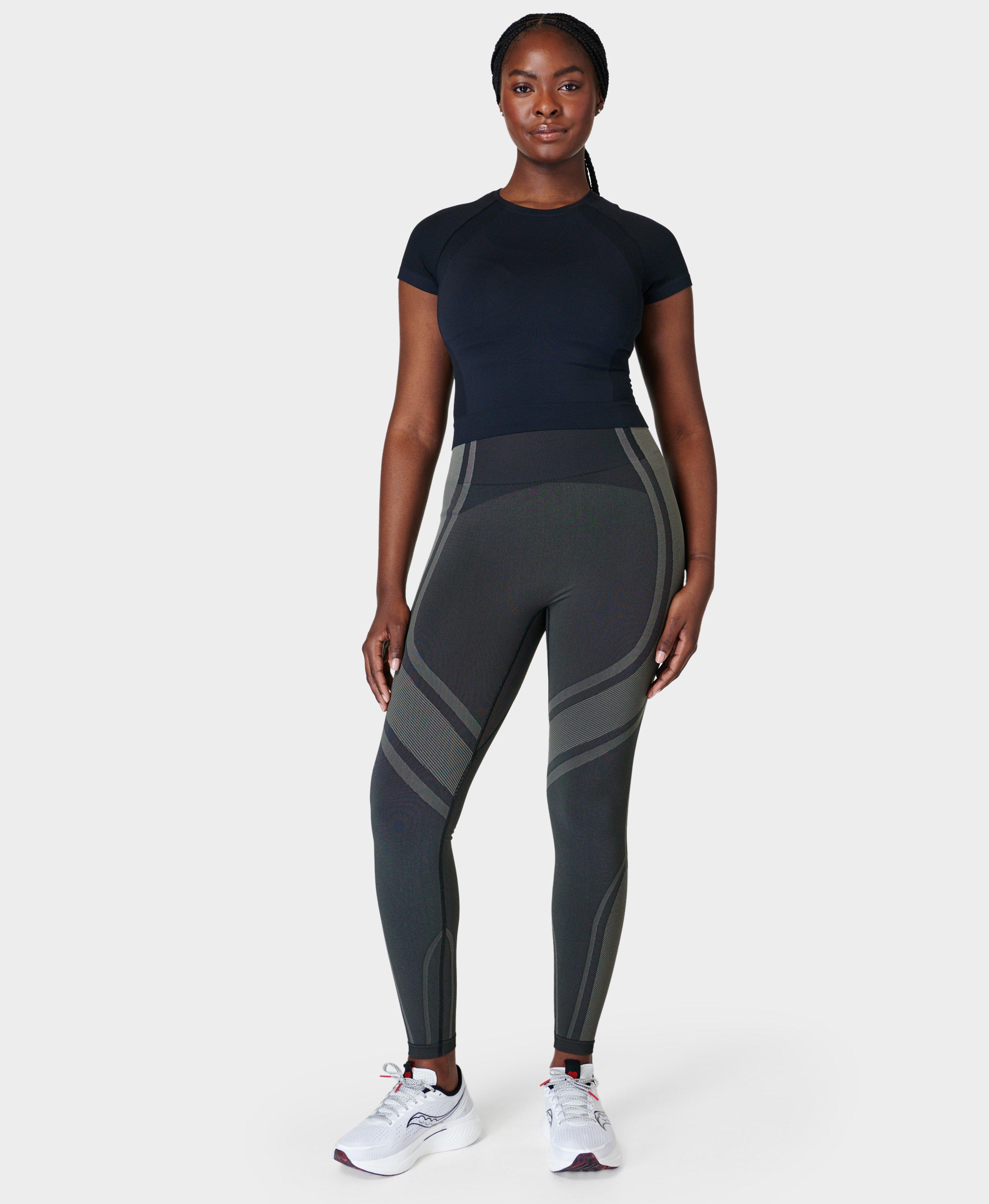 Seamless High-Waisted 7/8 Running Leggings - Seamless Workout Leggings