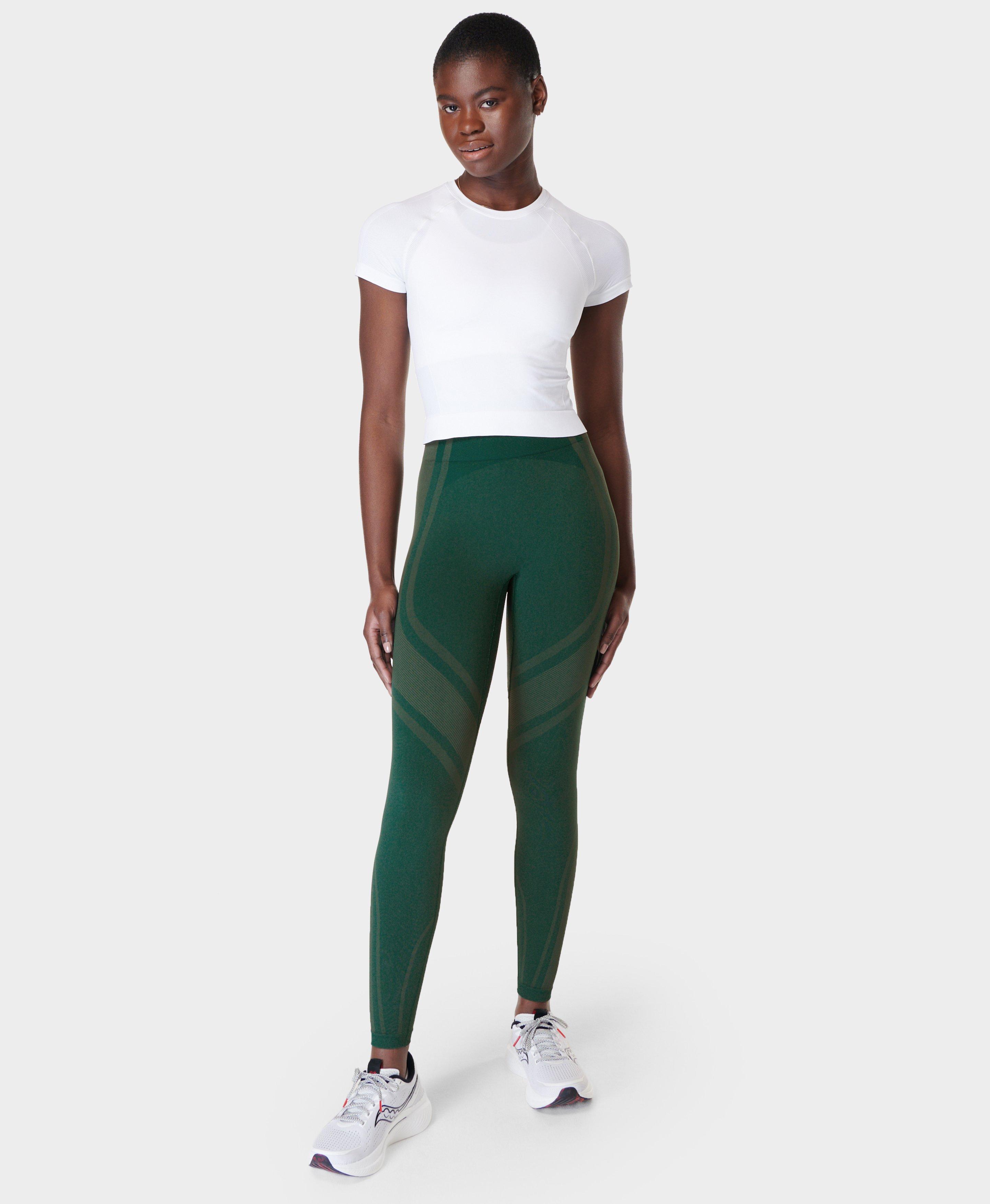 Silhouette Sculpt Seamless Gym Leggings - Retro Green