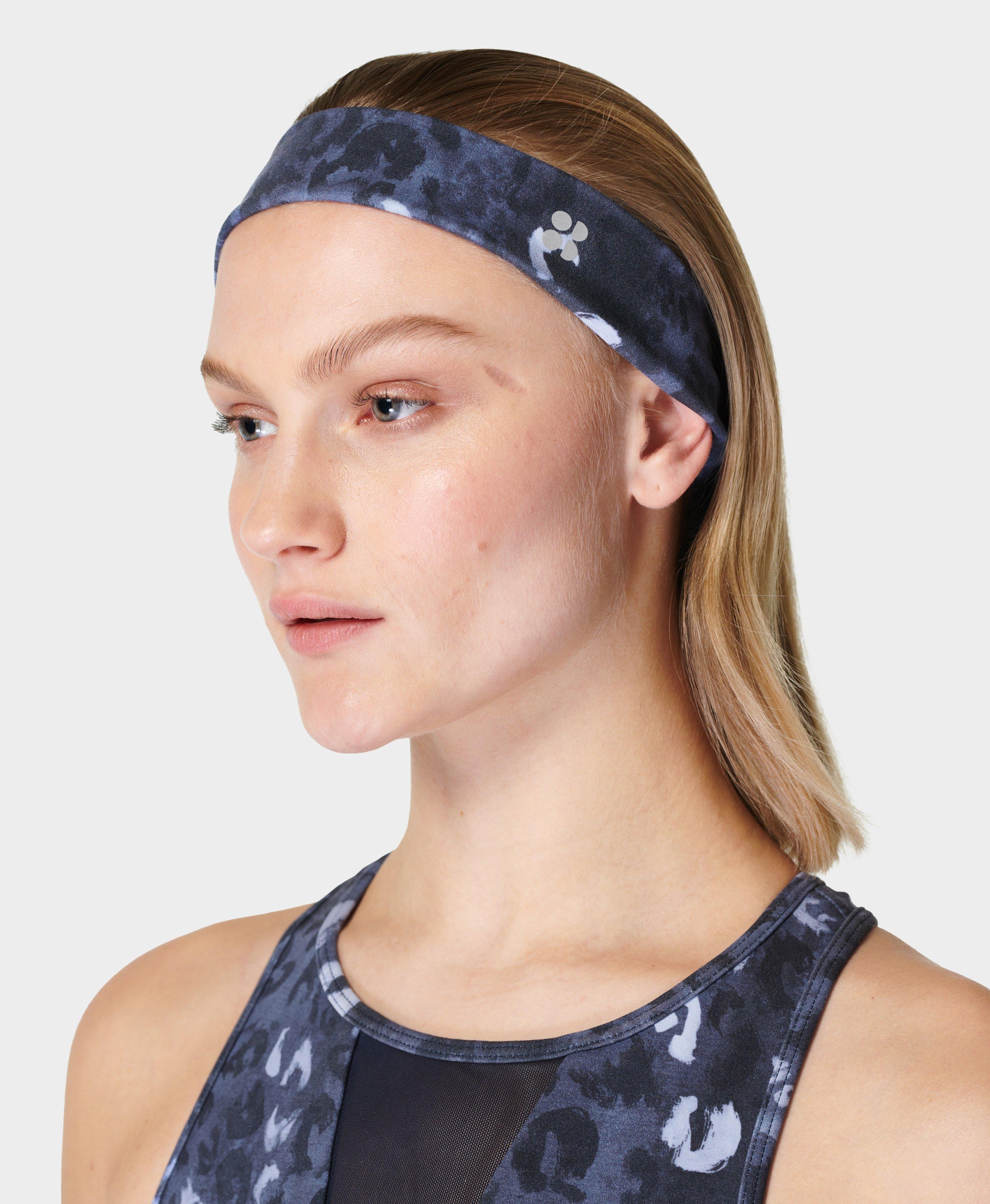 Super Soft Headband 2.0 , Blue Leopard Shadow Print | Sweaty Betty