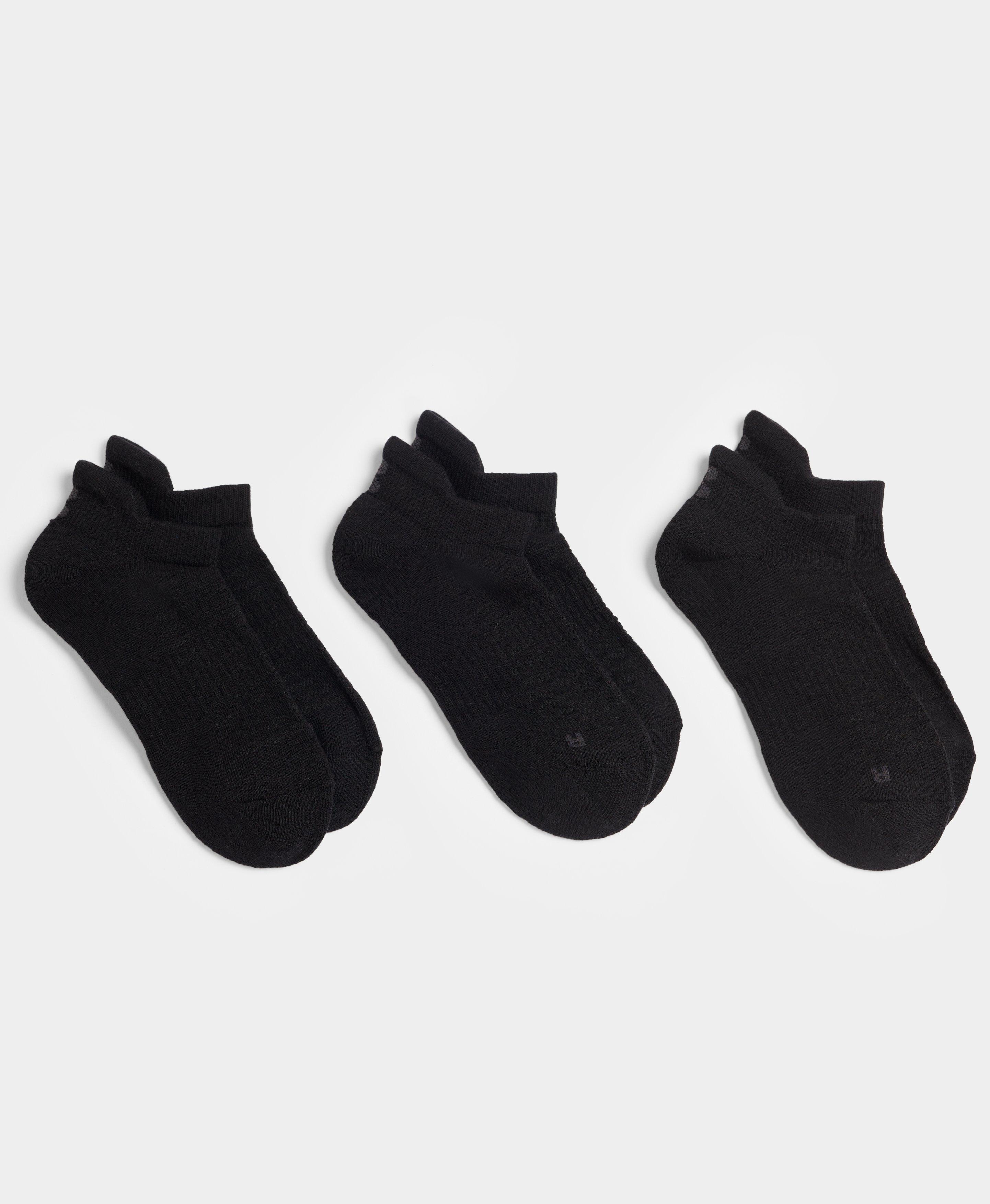 Workout Trainer Socks 3 Pack - Black, Women's Sports Socks