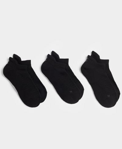 Workout Trainer Socks 3 Pack , Black | Sweaty Betty