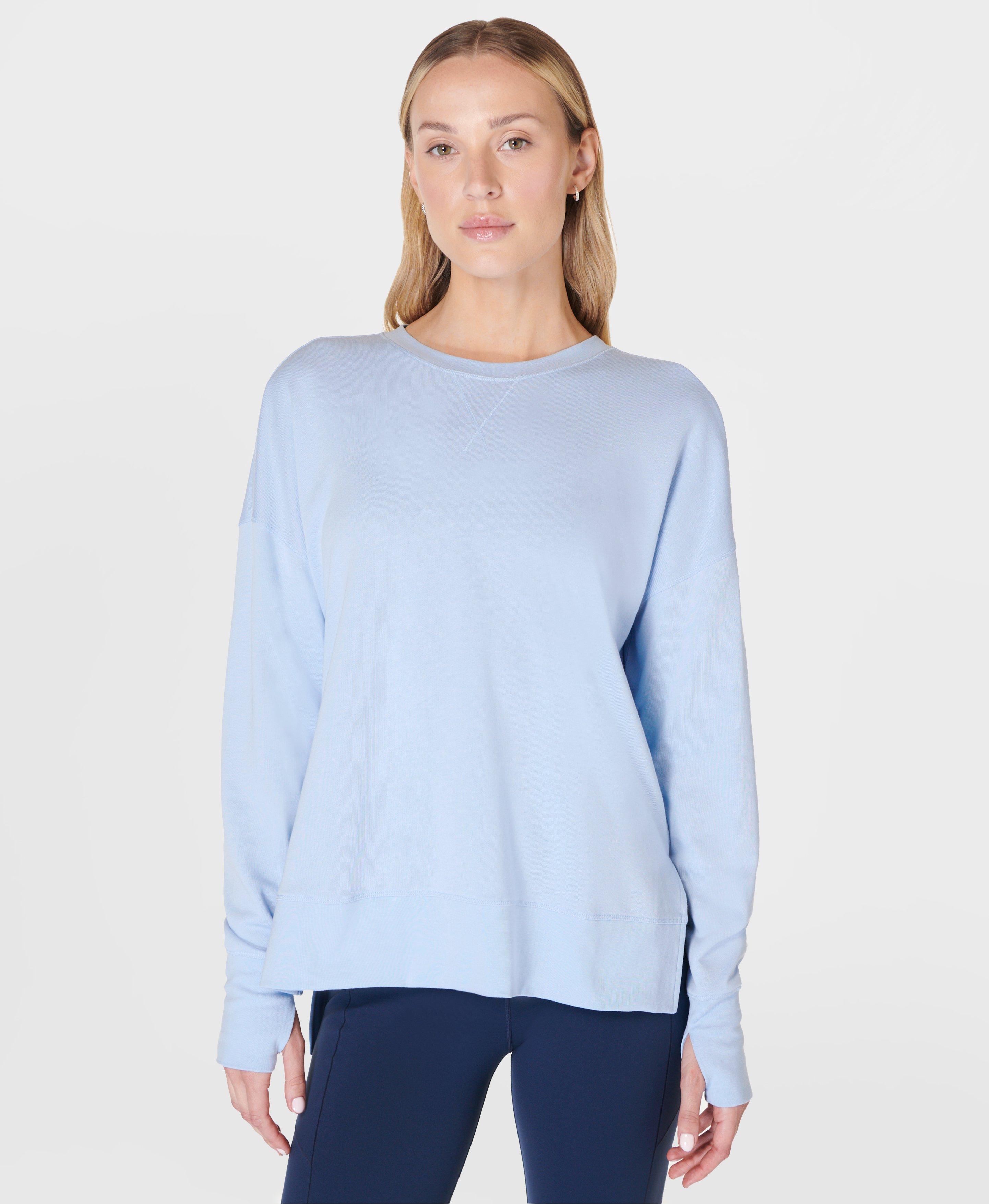 After Class Longline Sweatshirt Breeze Blue Women s Jumpers Hoodies Sweaty Betty