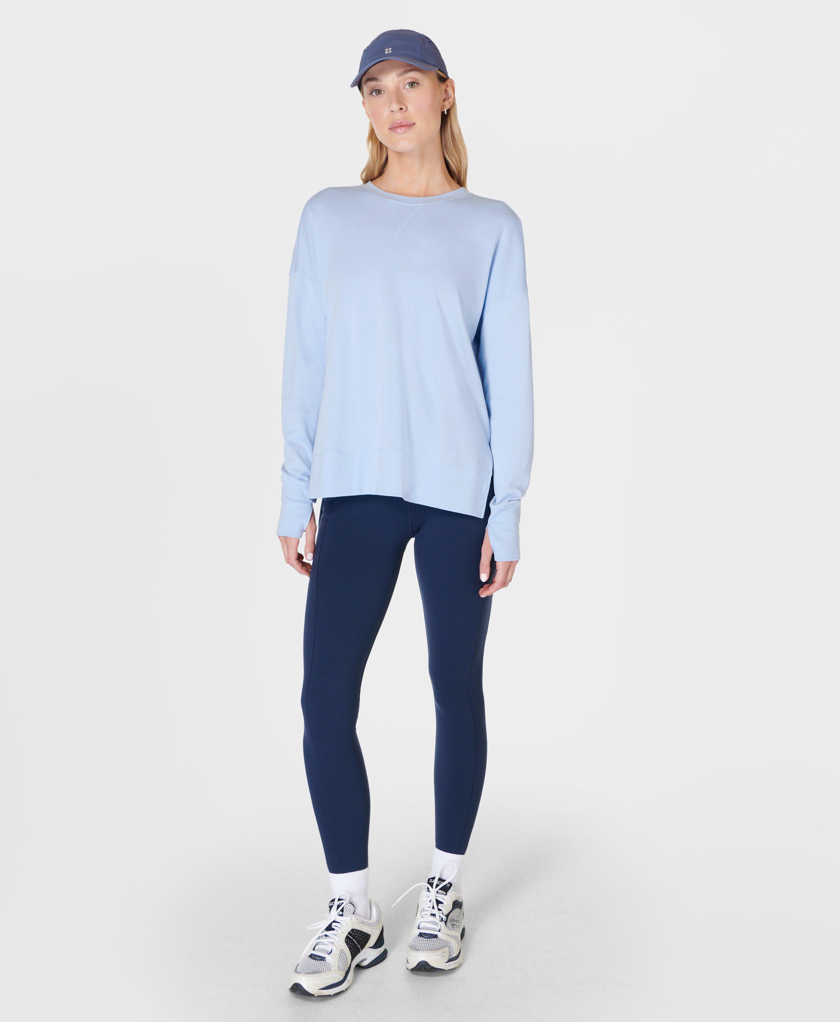 After Class Longline Sweatshirt Breeze Blue Women s Jumpers Hoodies Sweaty Betty