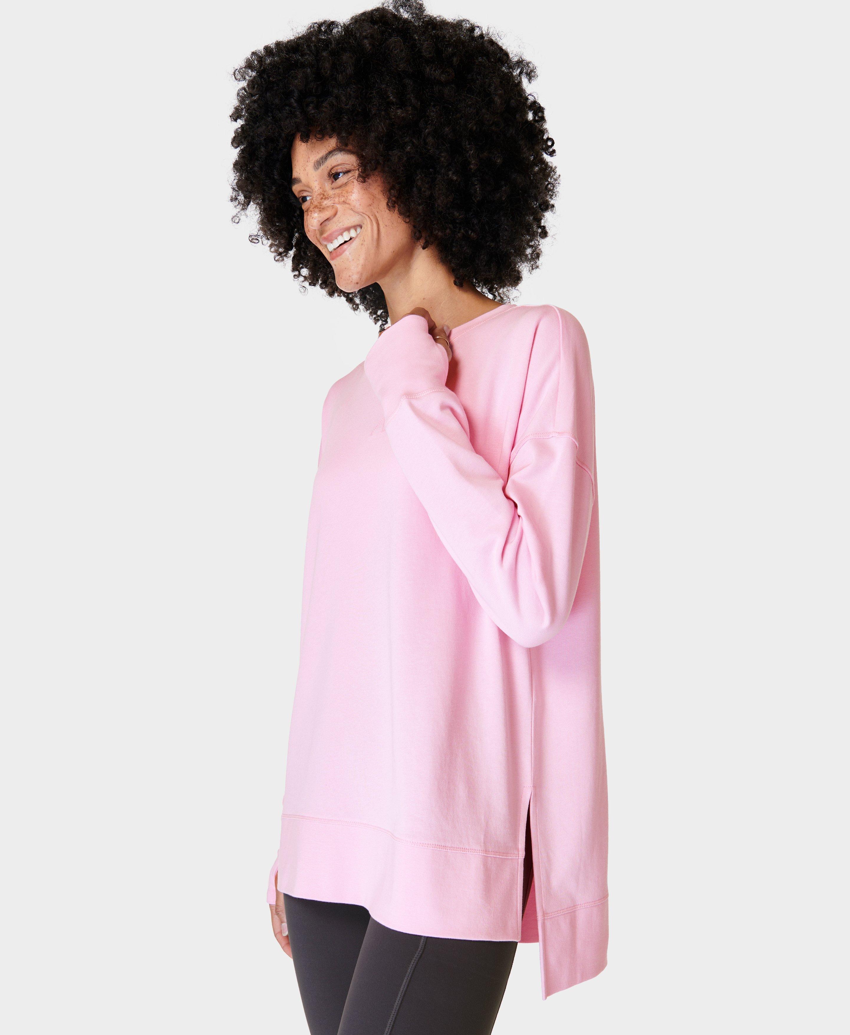 After Class Longline Sweatshirt - Chalk Pink