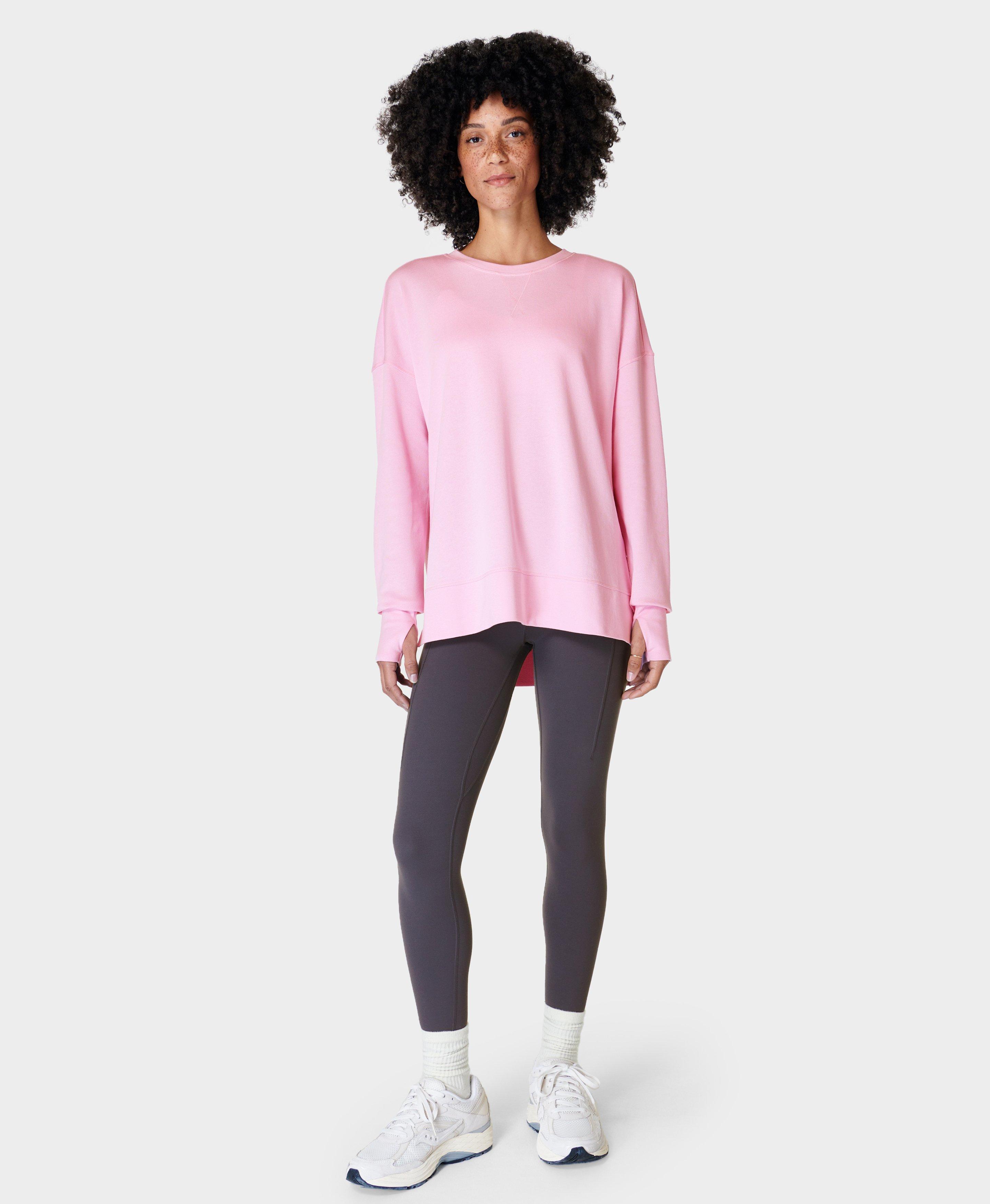 Sweaty Betty After Class Long Sweatshirt, Chalk Pink