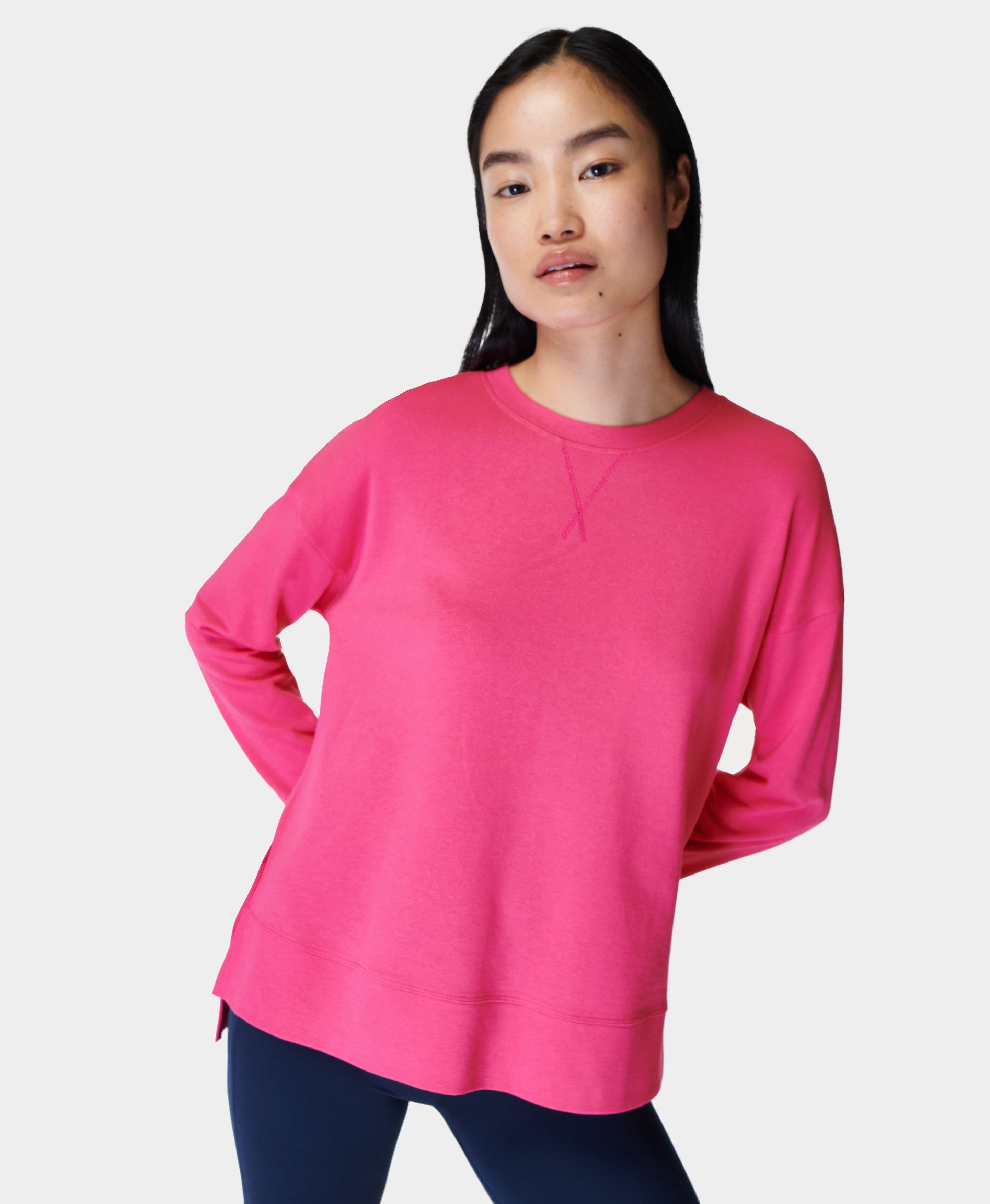 After Class Longline Sweatshirt- hotpink | Women's Sweaters + Hoodies |  www.sweatybetty.com