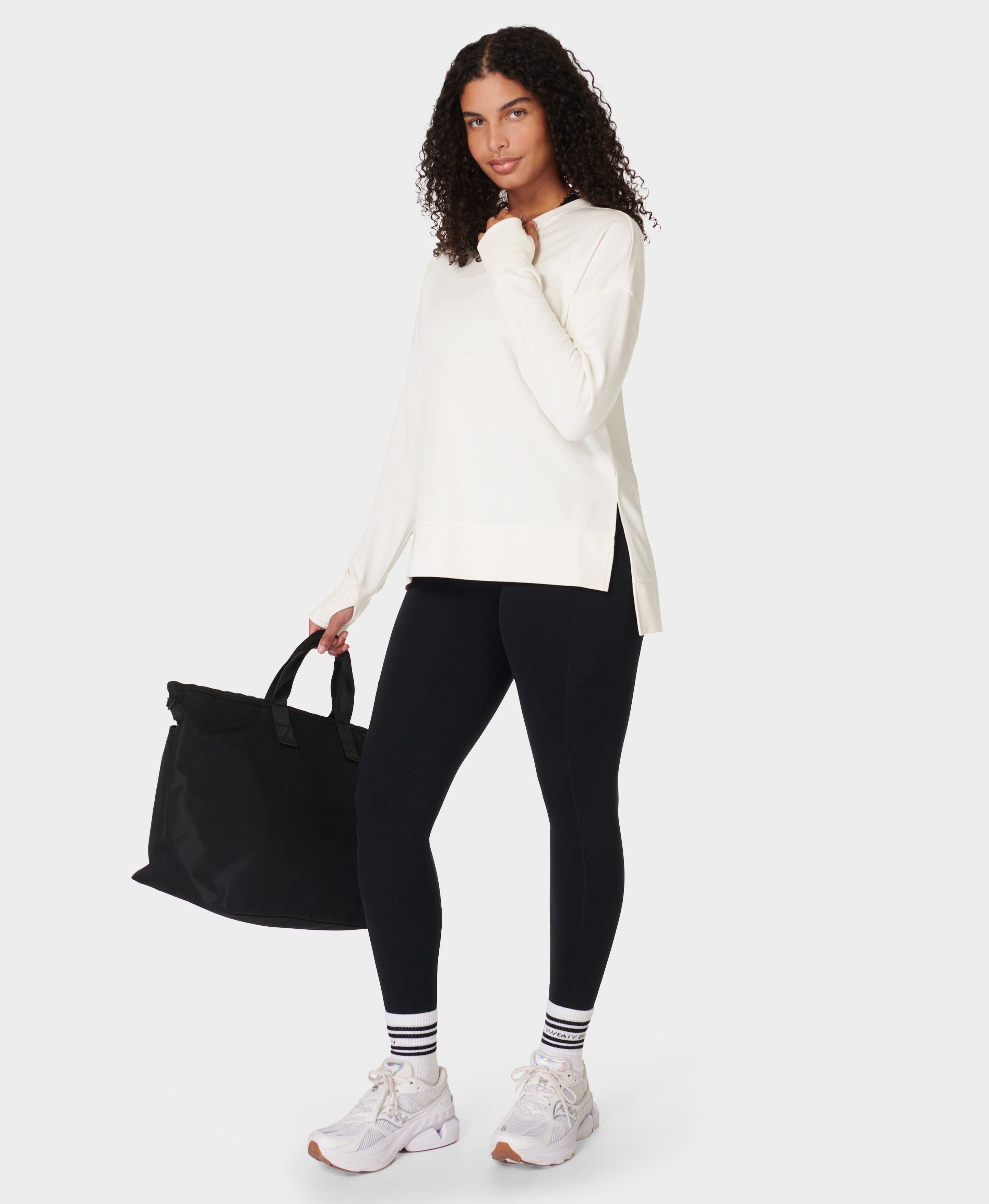 Sweaty Betty After Class Longline Sweatshirt, White, Women's L