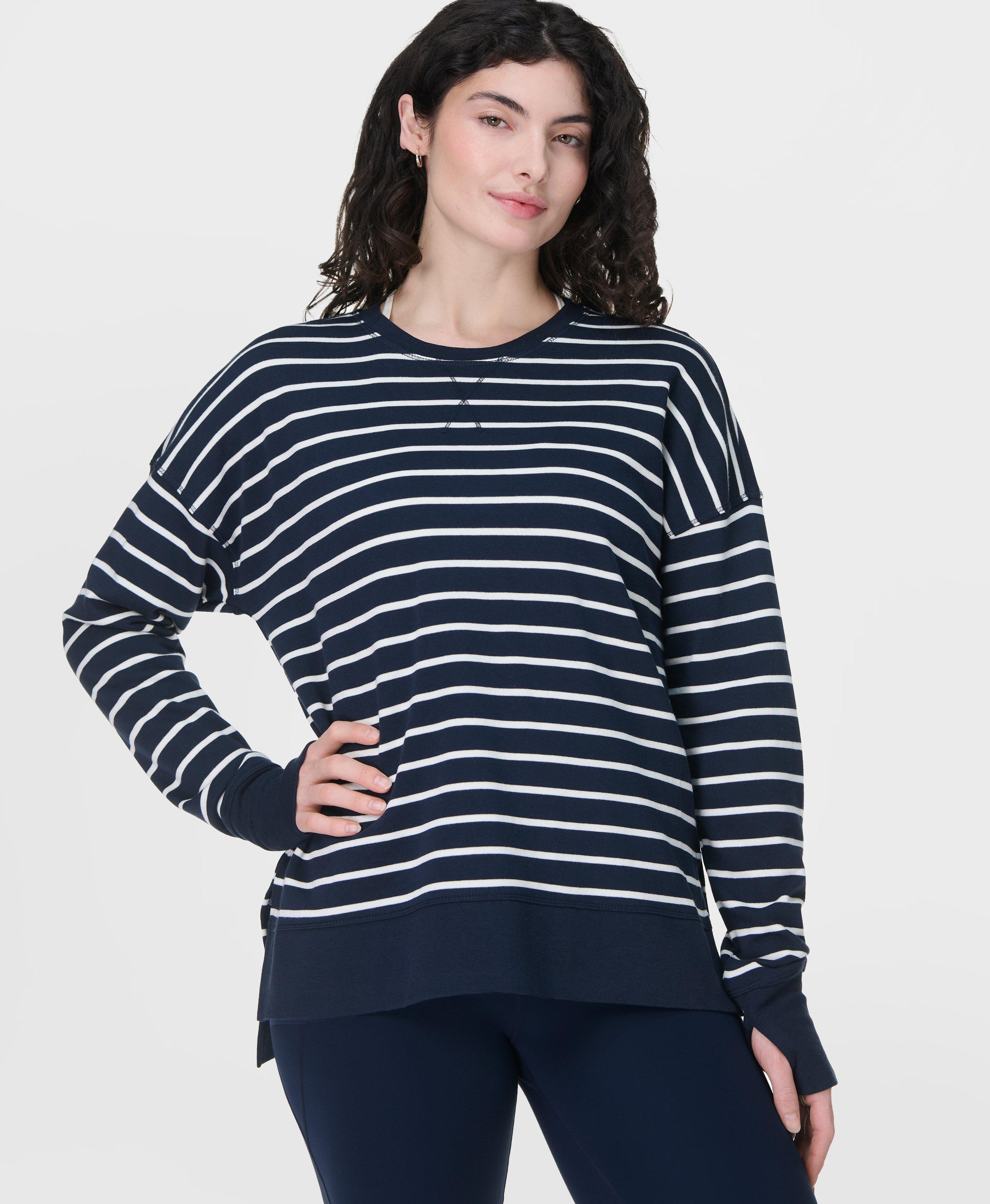Sweaty Betty After Class Longline Sweatshirt, Blue, Women's L