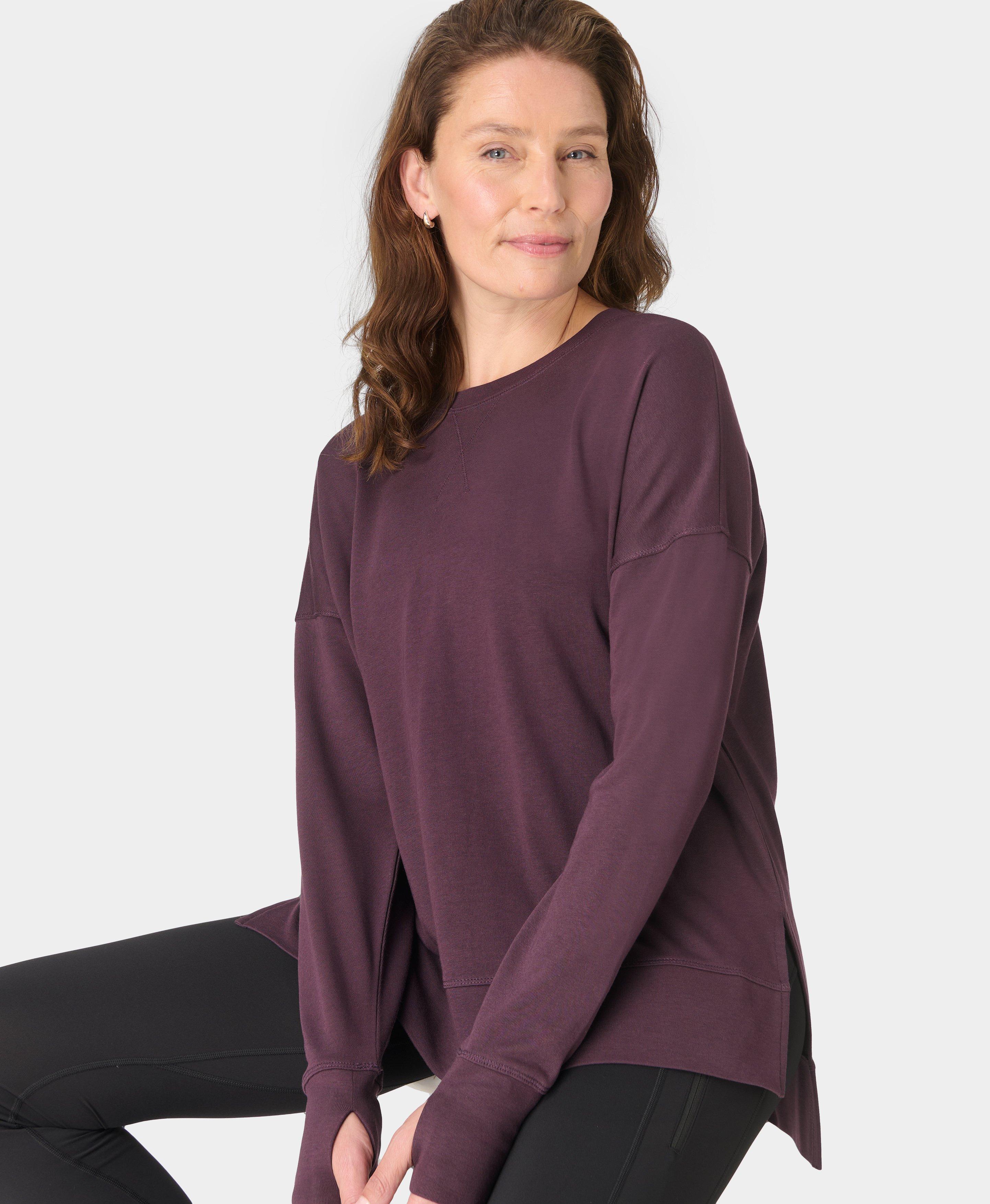 (取寄) スウェッティ ベティ レディース アフター クラス ロングライン スウェットシャツ Sweaty Betty women After Class Longline Sweatshirt Black After Class Longline Sweatshirt - Neptune Purple | Women's Jumpers
