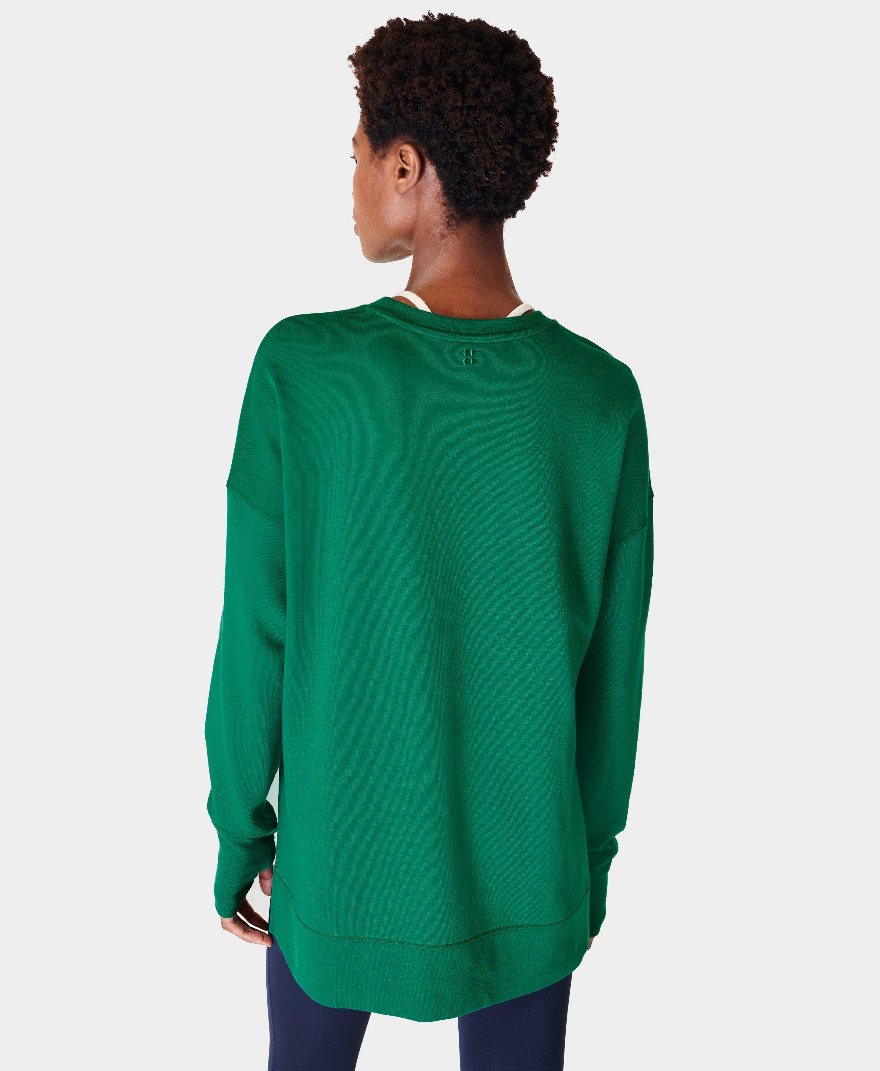 After Class Longline Sweatshirt- peacefulgreen | Women's Jumpers