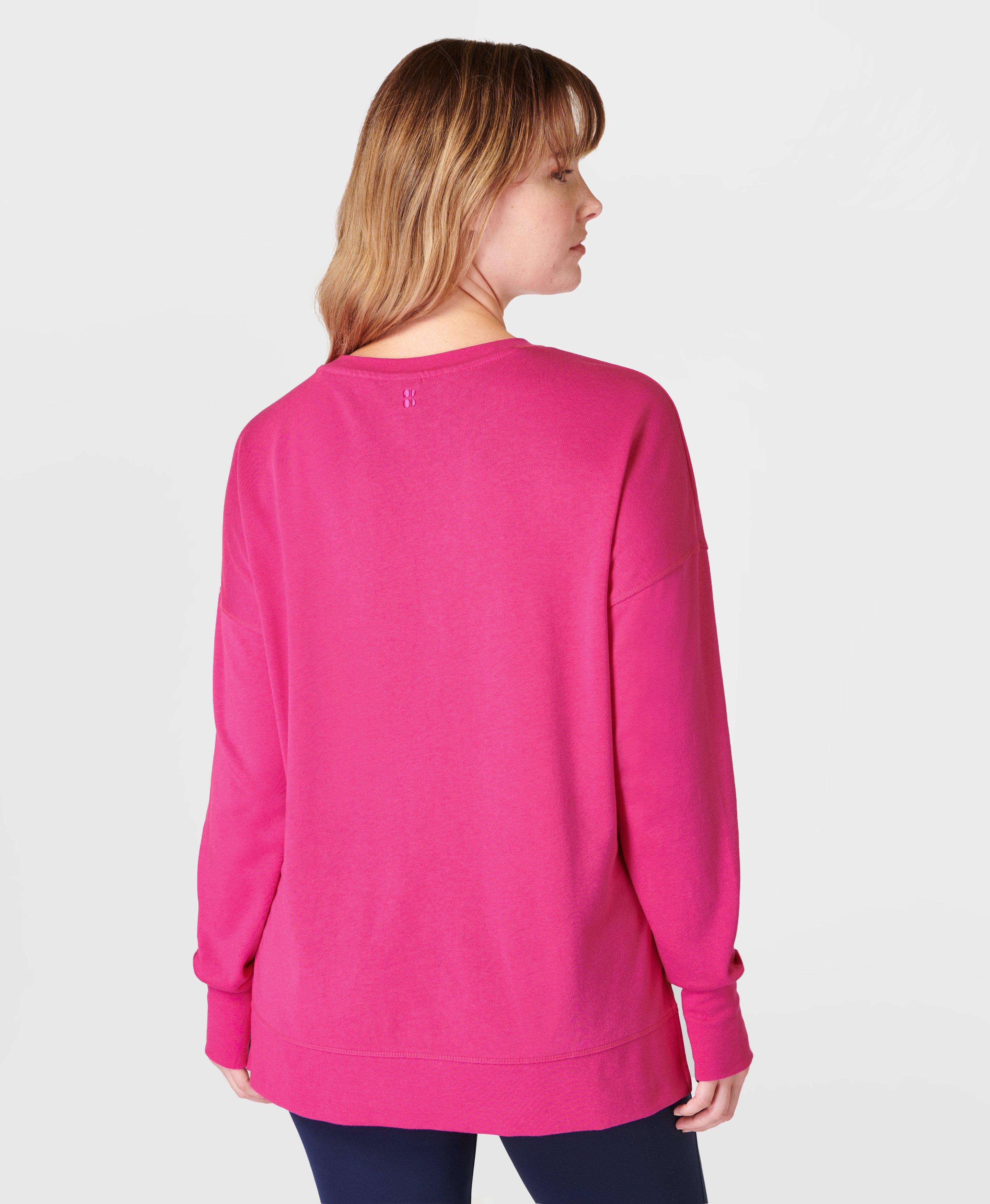 Pink color sweatshirt hot sale