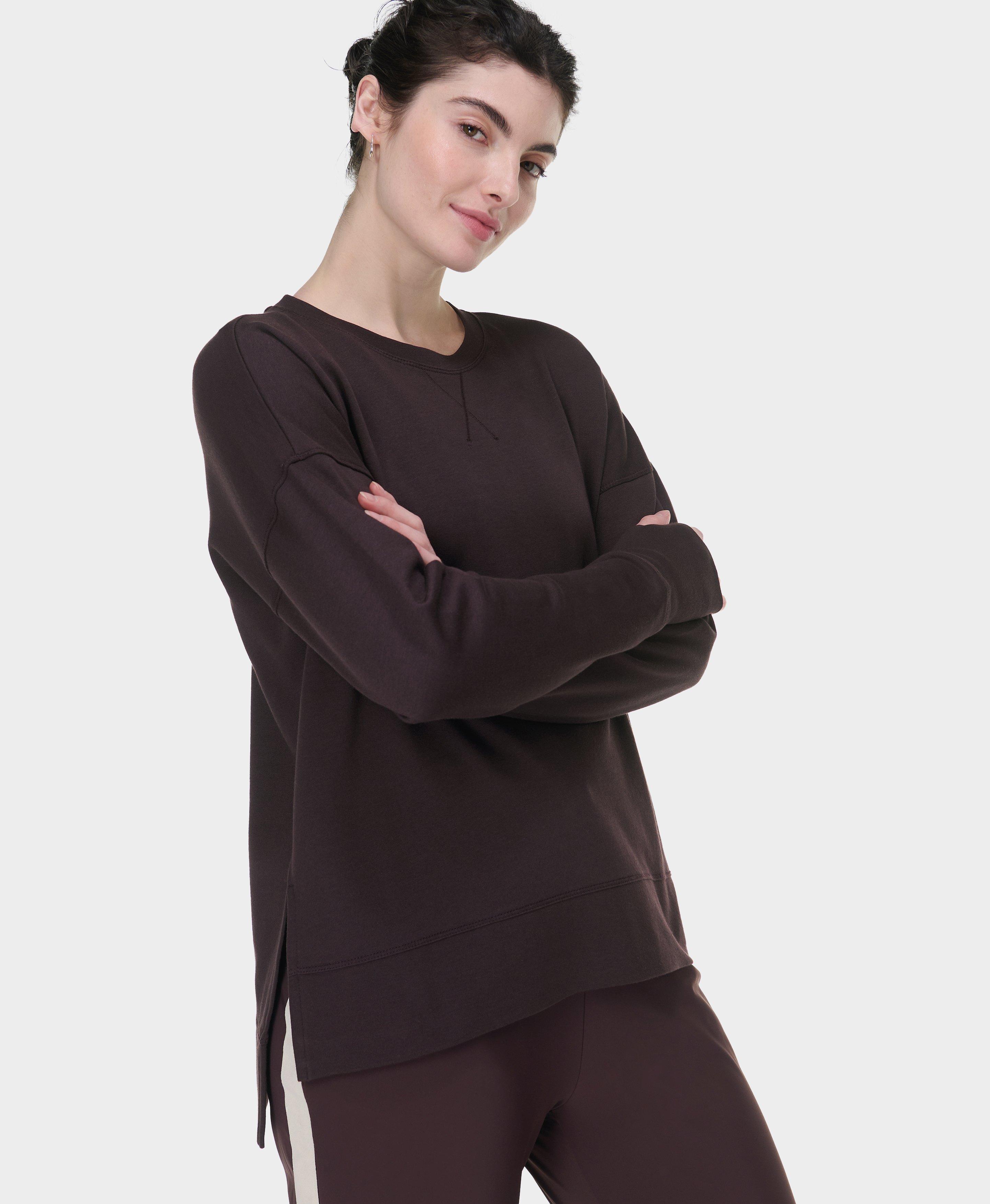 Sweaty Betty After Class Longline Sweatshirt, Braun, Damen M