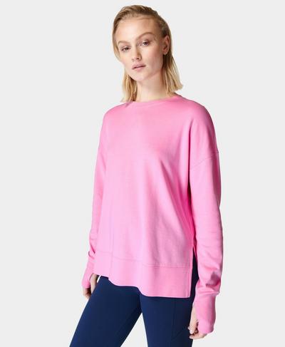After Class Longline Sweatshirt, Shimmer Pink | Sweaty Betty