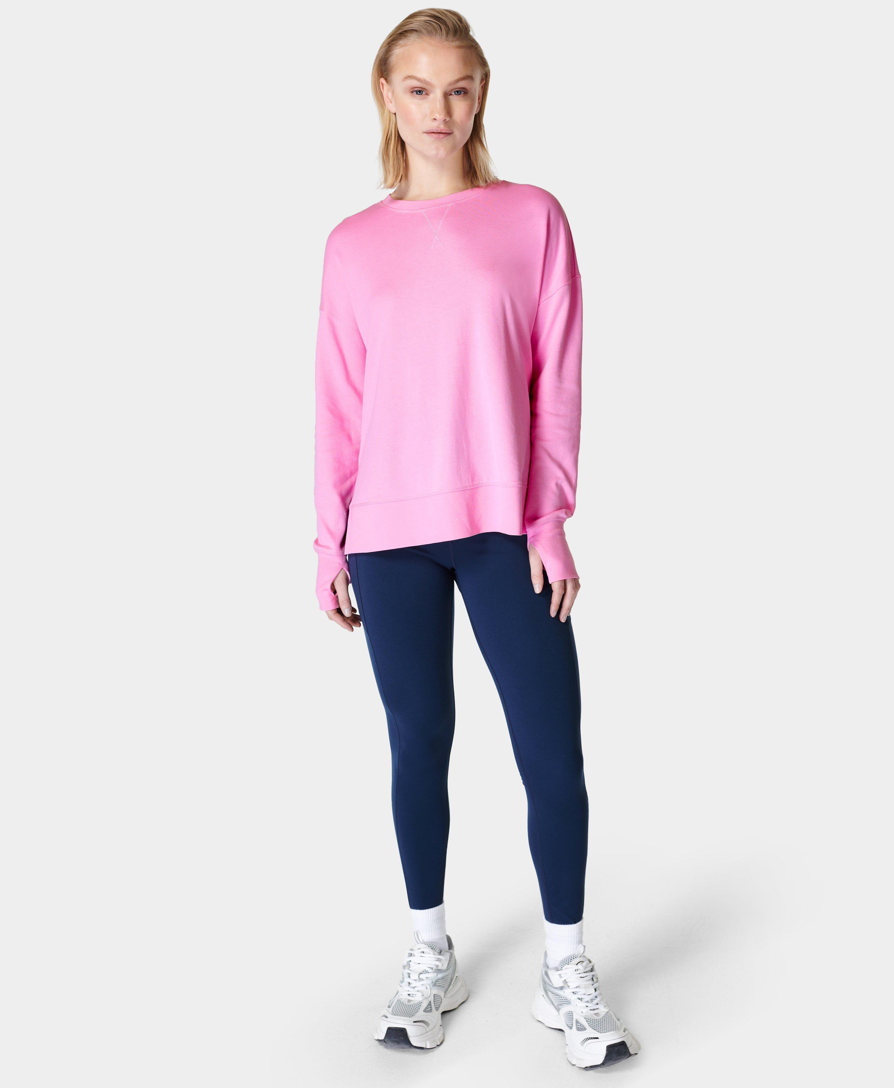 After Class Longline Sweatshirt- shimmerpink | Women's Sweaters + Hoodies |  www.sweatybetty.com