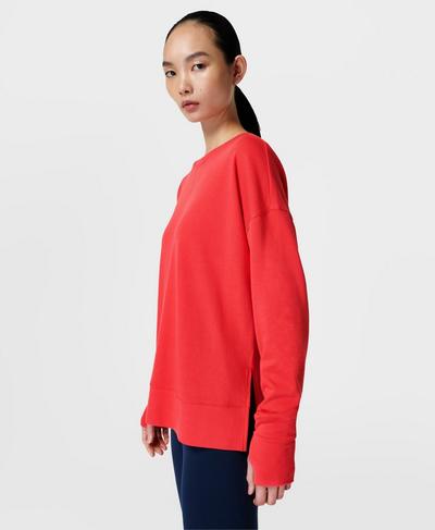 After Class Longline Sweatshirt, Tulip Red | Sweaty Betty