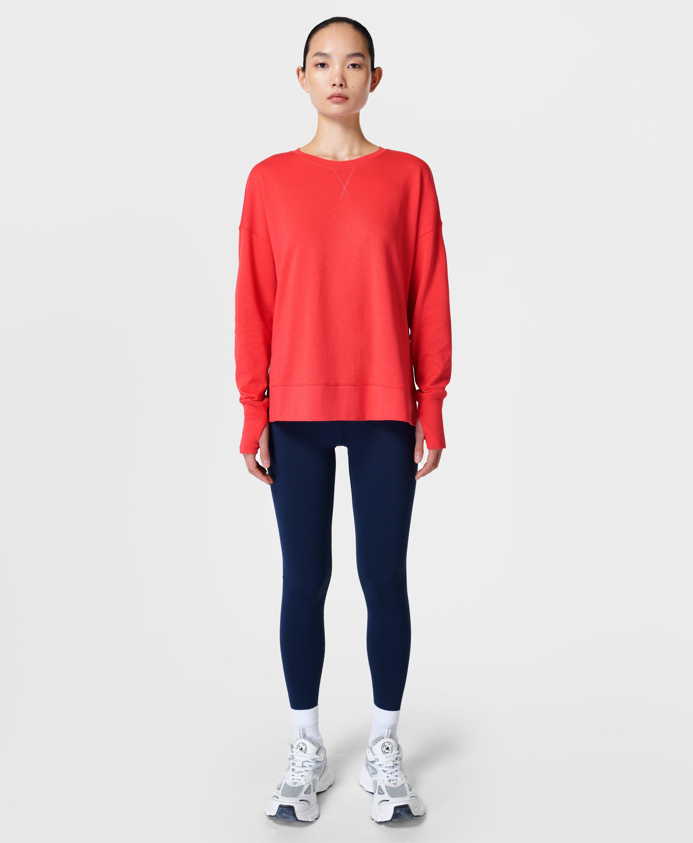 New SWEATY BETTY Altitude Thermal Half Snap Sweatshirt In Plum Red